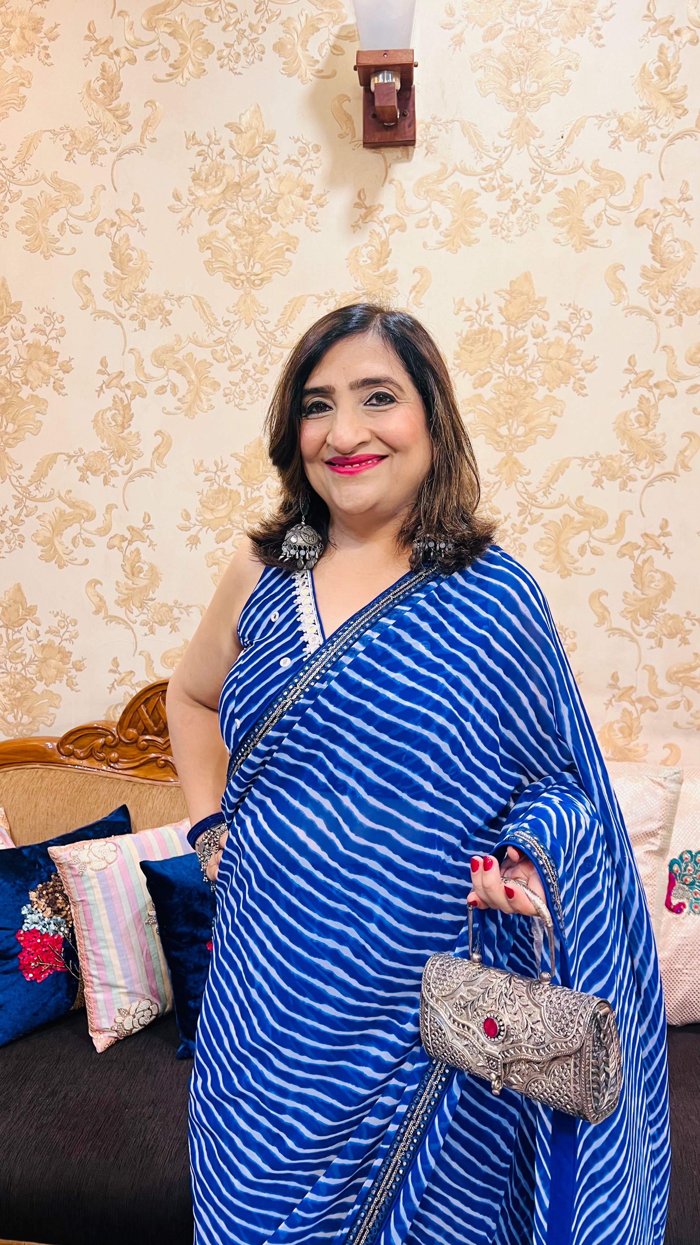 Blue Leheriya Sareee