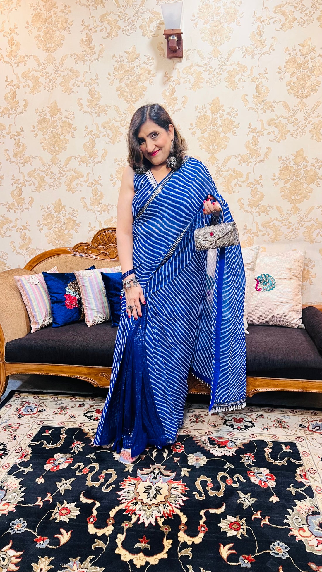 Blue Leheriya Sareee