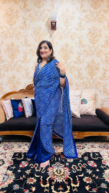 Blue Leheriya Sareee