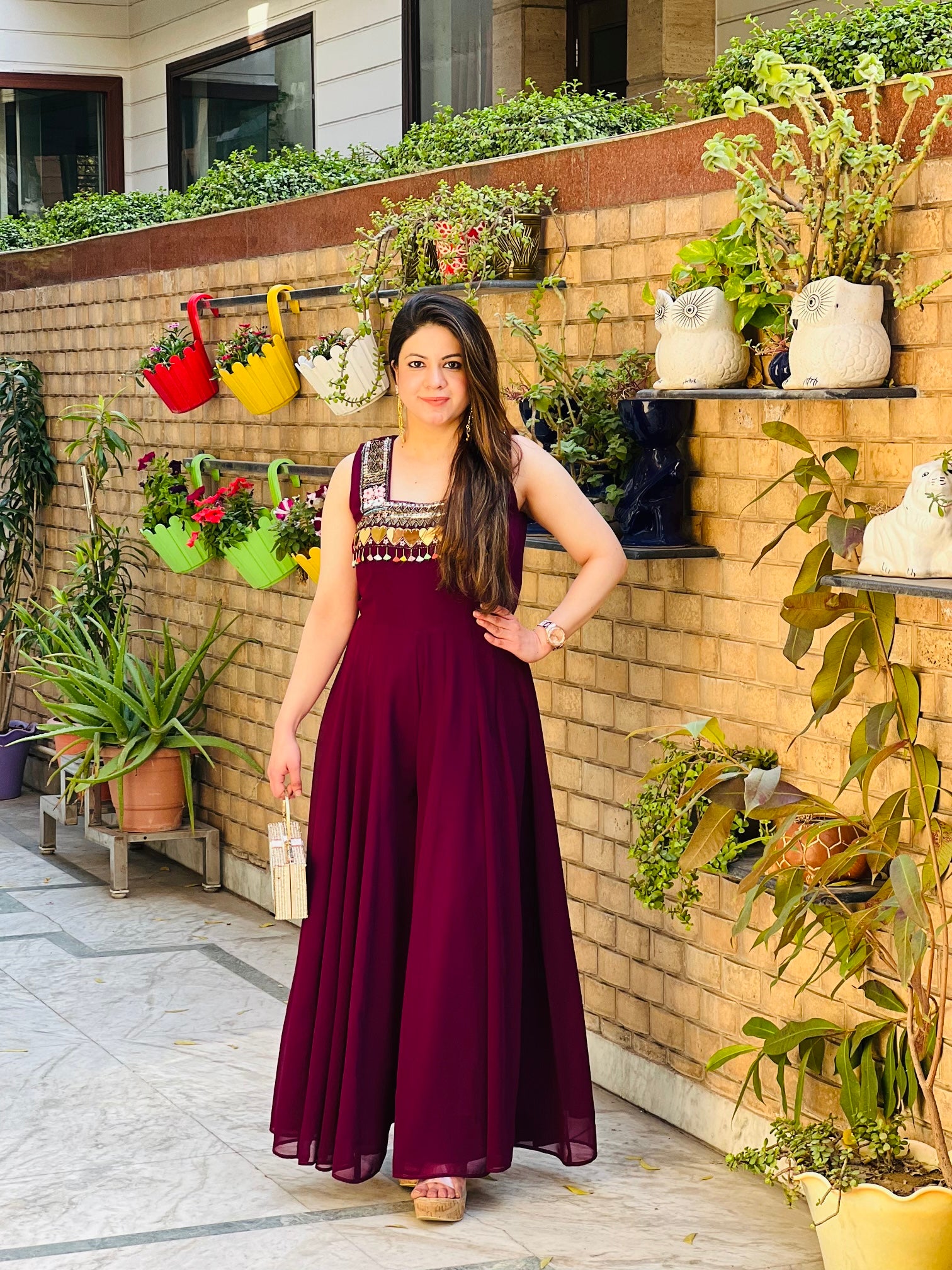 Wine Fringe Jumpsuit