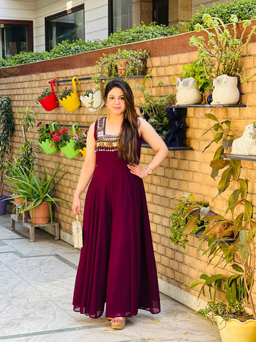 Wine Fringe Jumpsuit