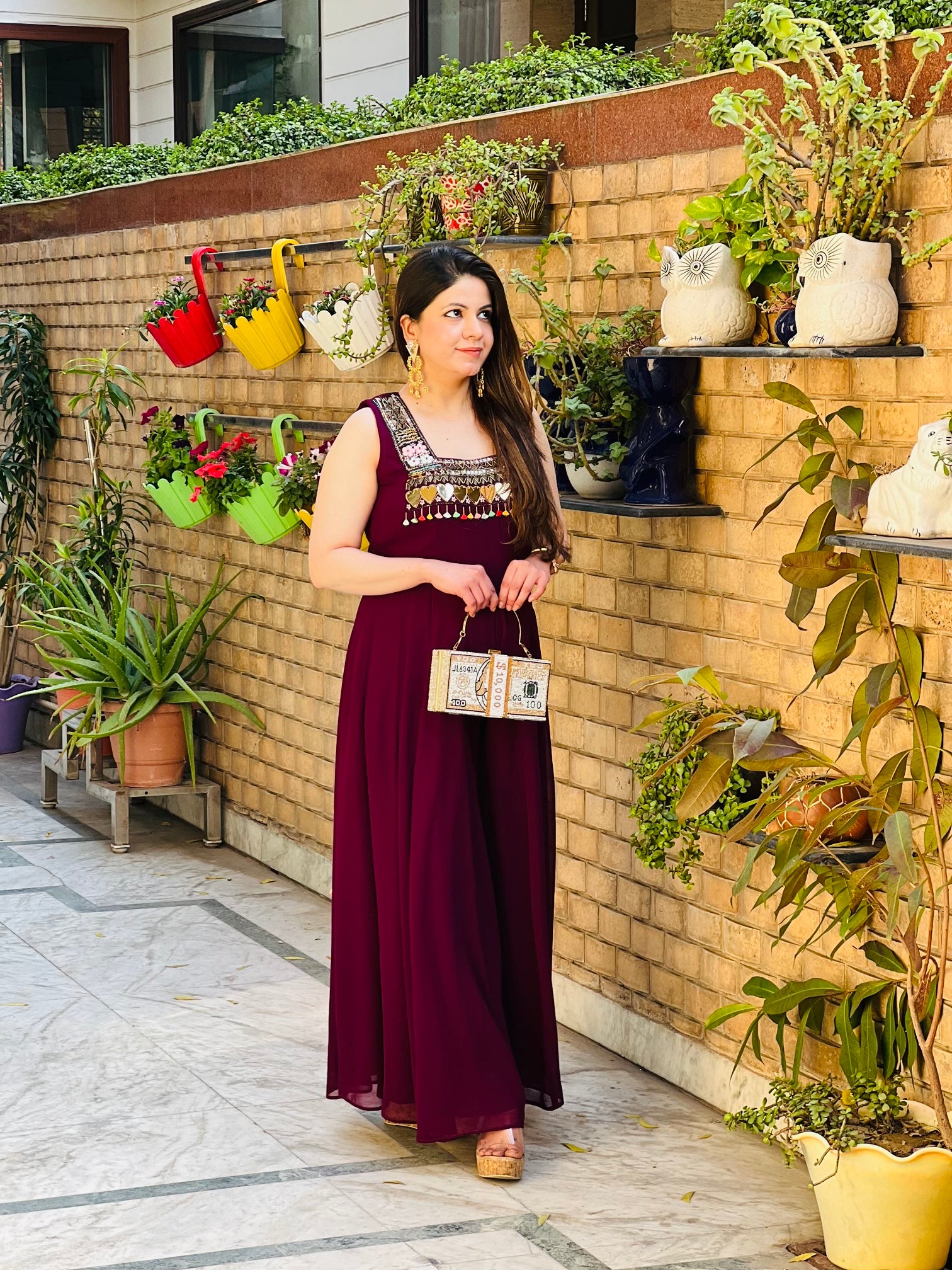 Wine Fringe Jumpsuit