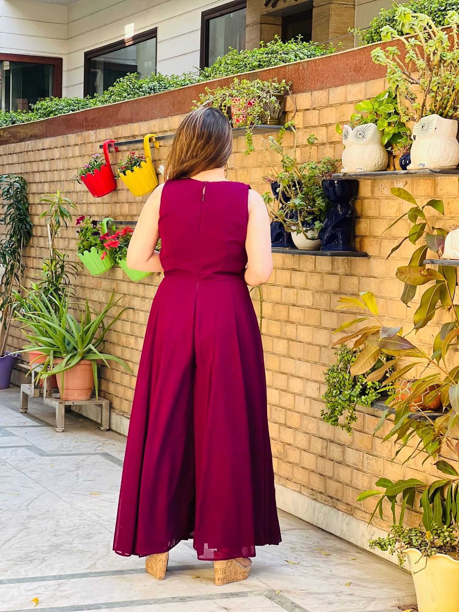 Wine Fringe Jumpsuit