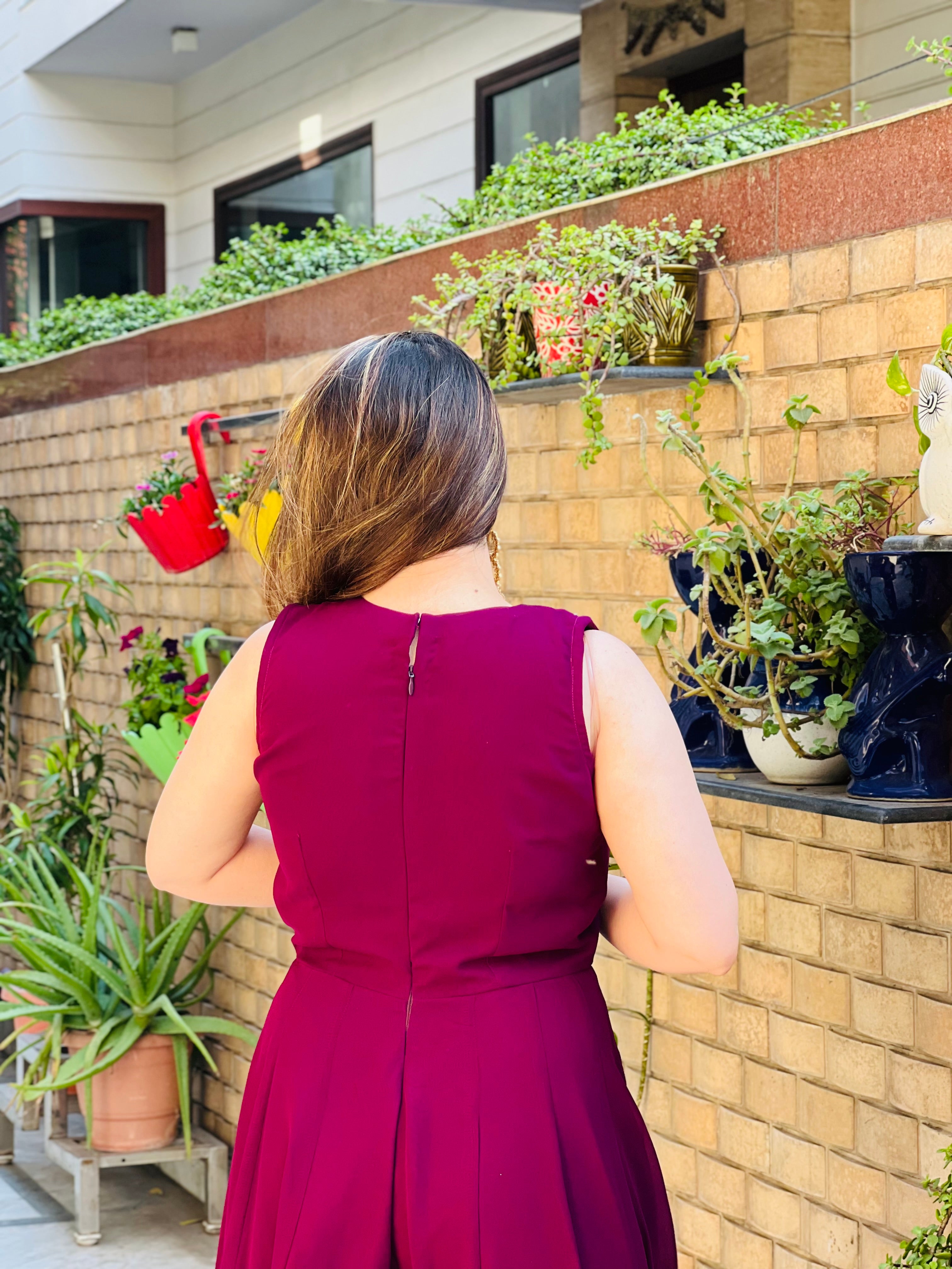 Wine Fringe Jumpsuit