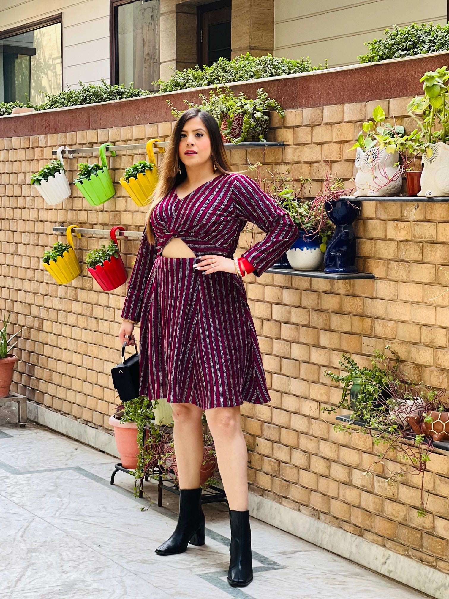 Wine Shimmer Dress