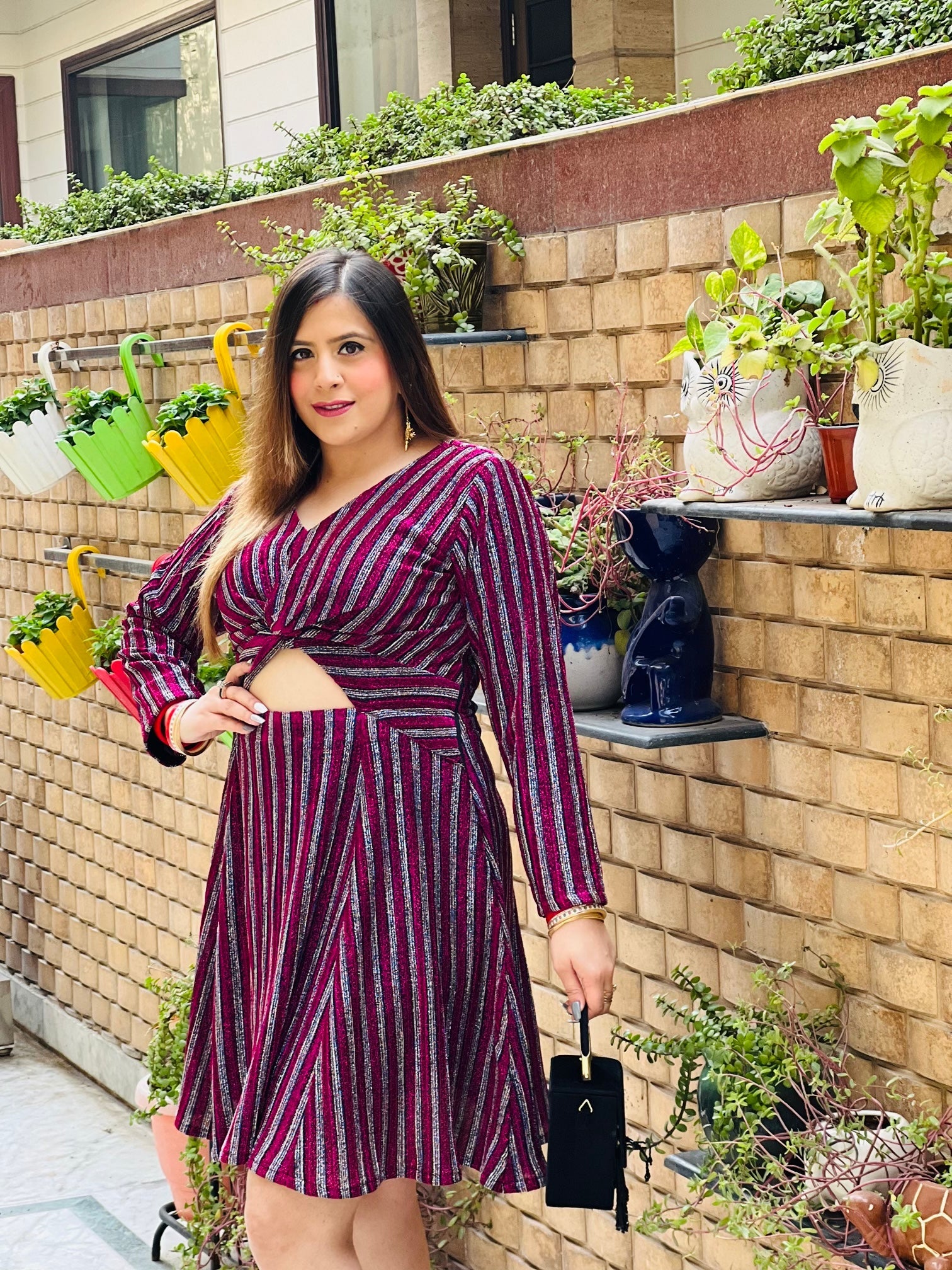 Wine Shimmer Dress