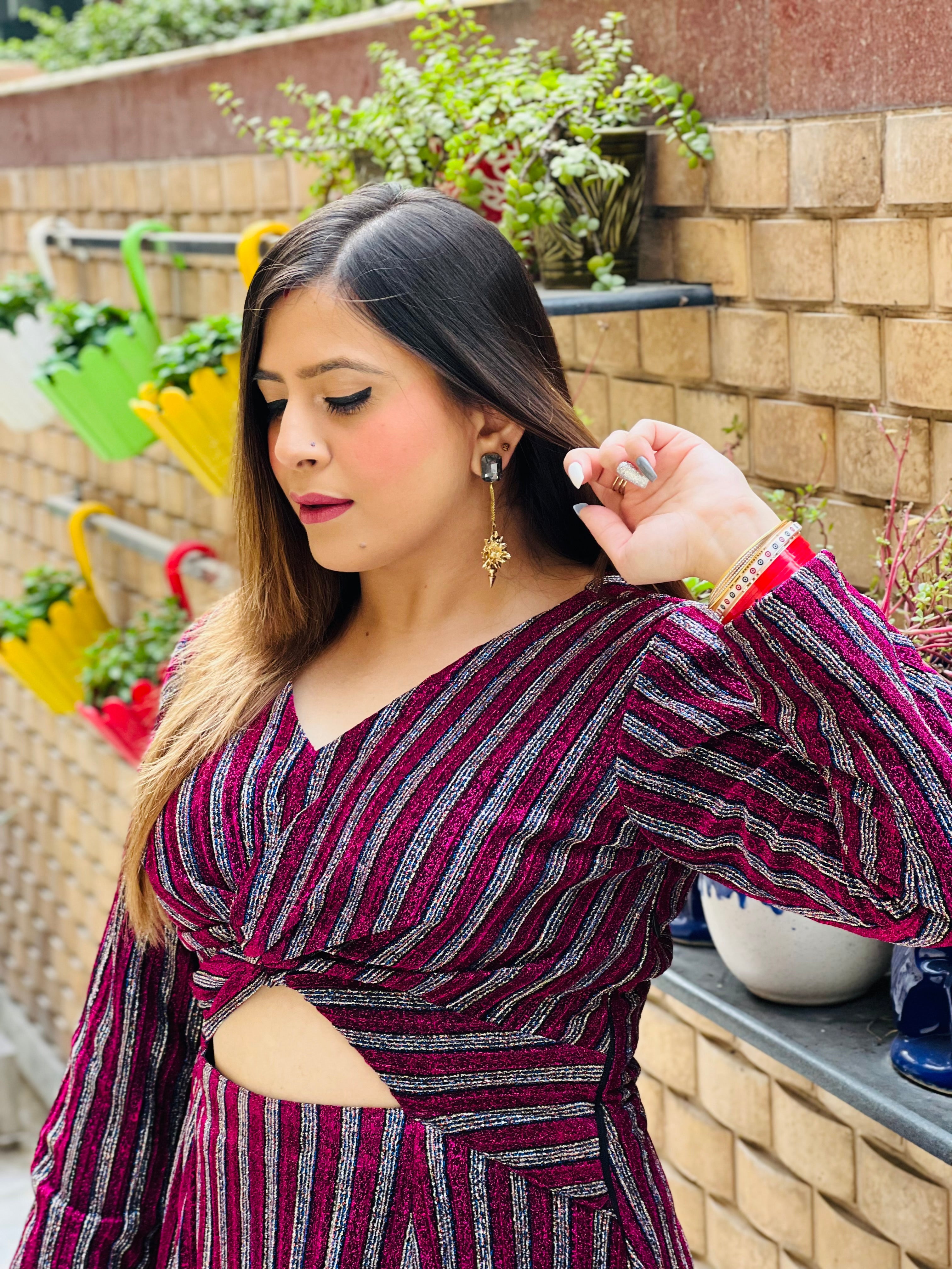 Wine Shimmer Dress