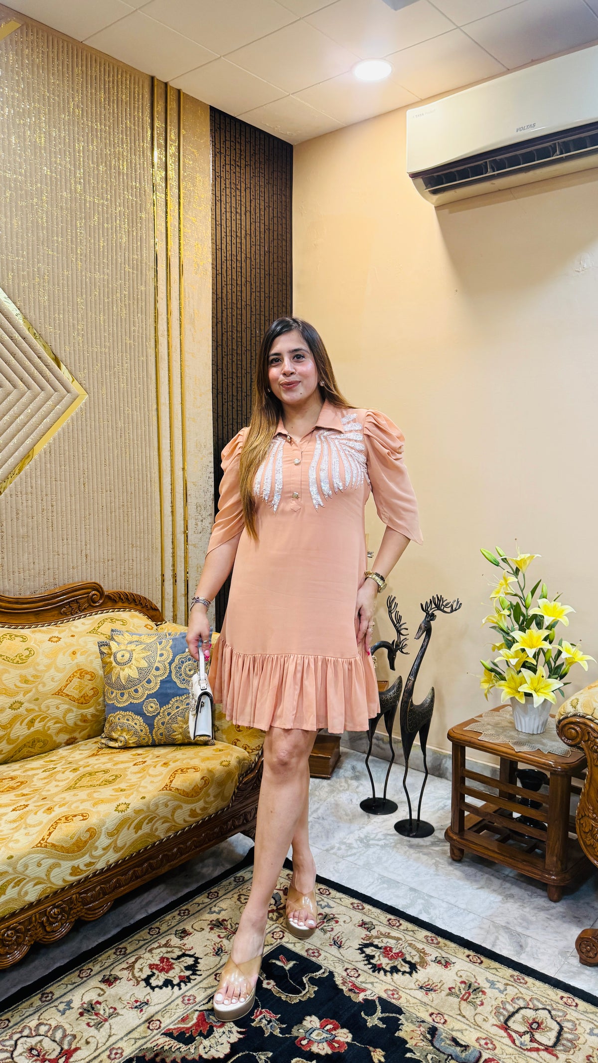 Peach Bat Wings dress