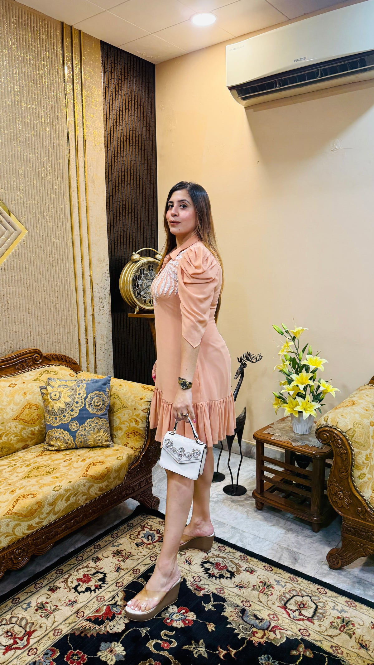Peach Bat Wings dress