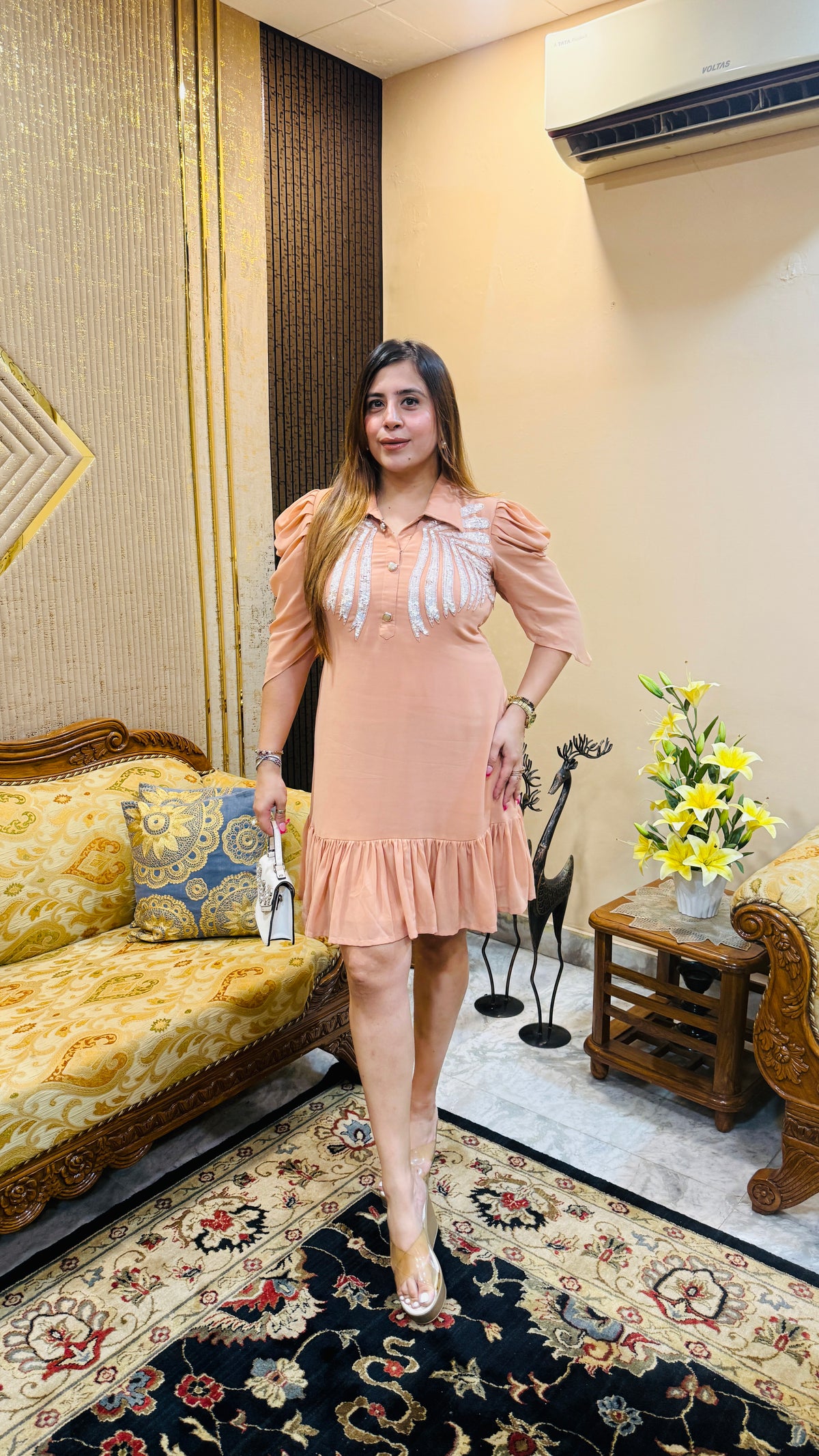 Peach Bat Wings dress