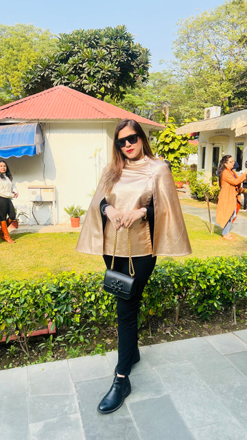 Gold Leather Jacket Shrug