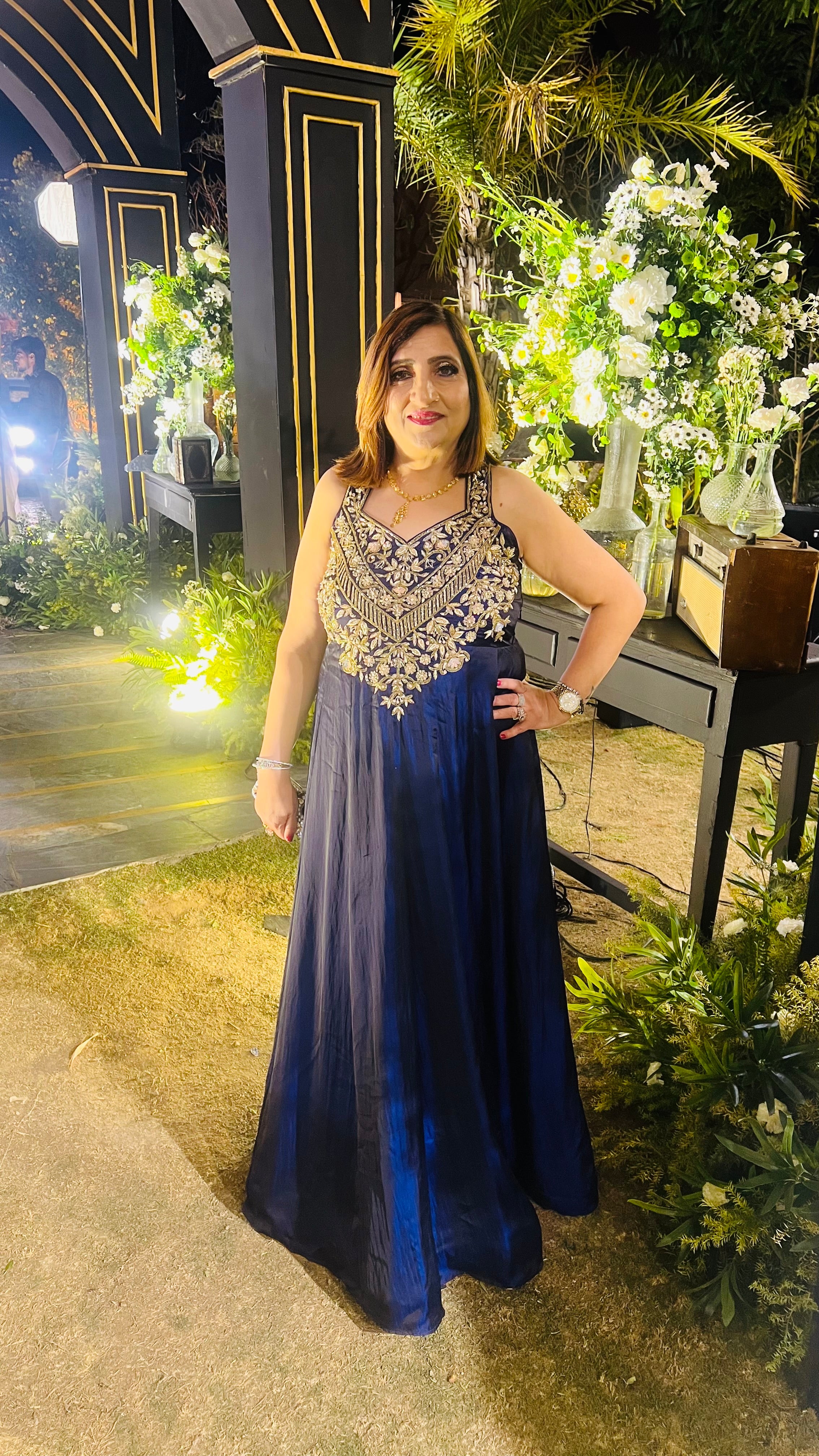 Navy Blue Reception Gown