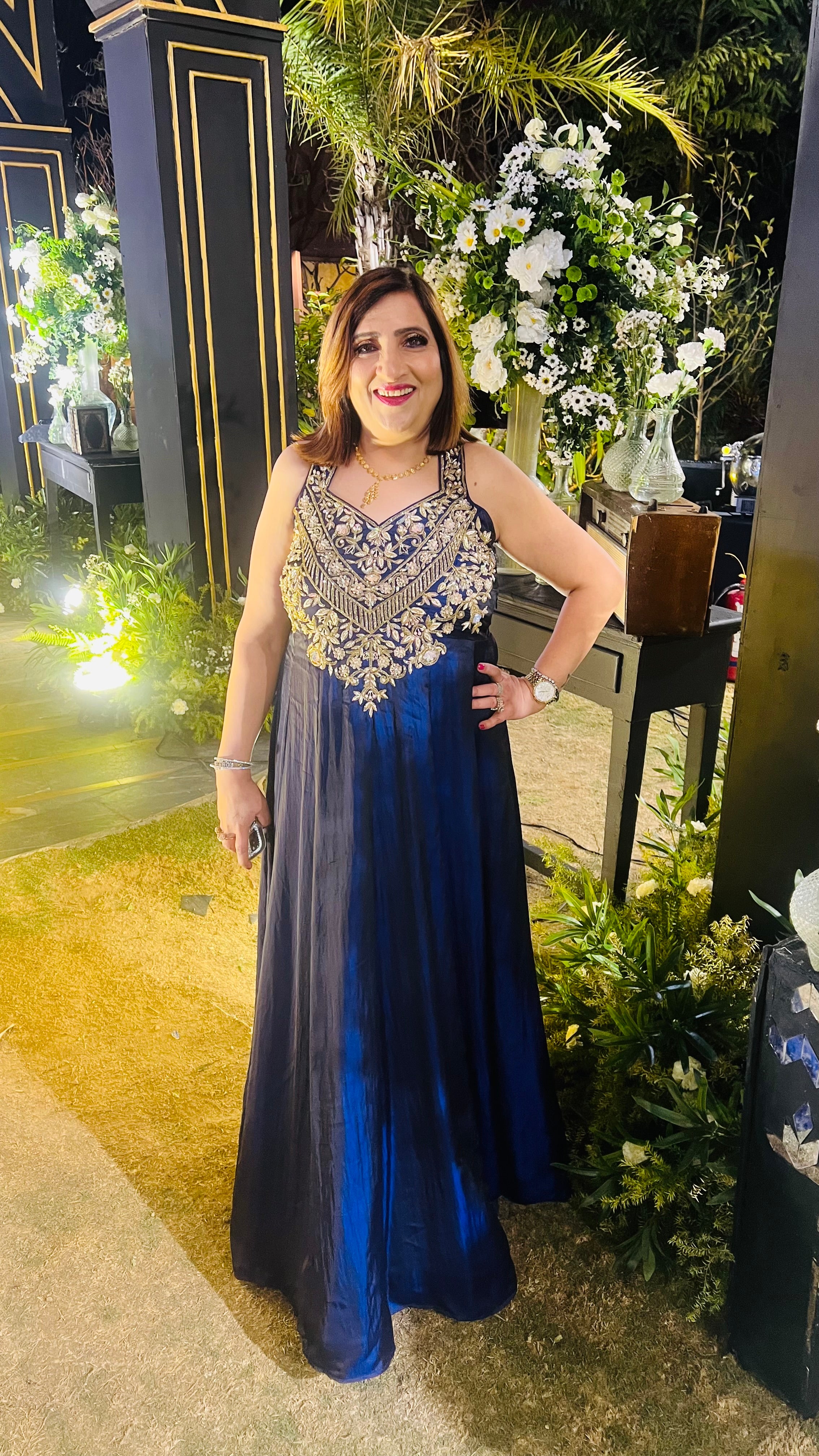 Navy Blue Reception Gown