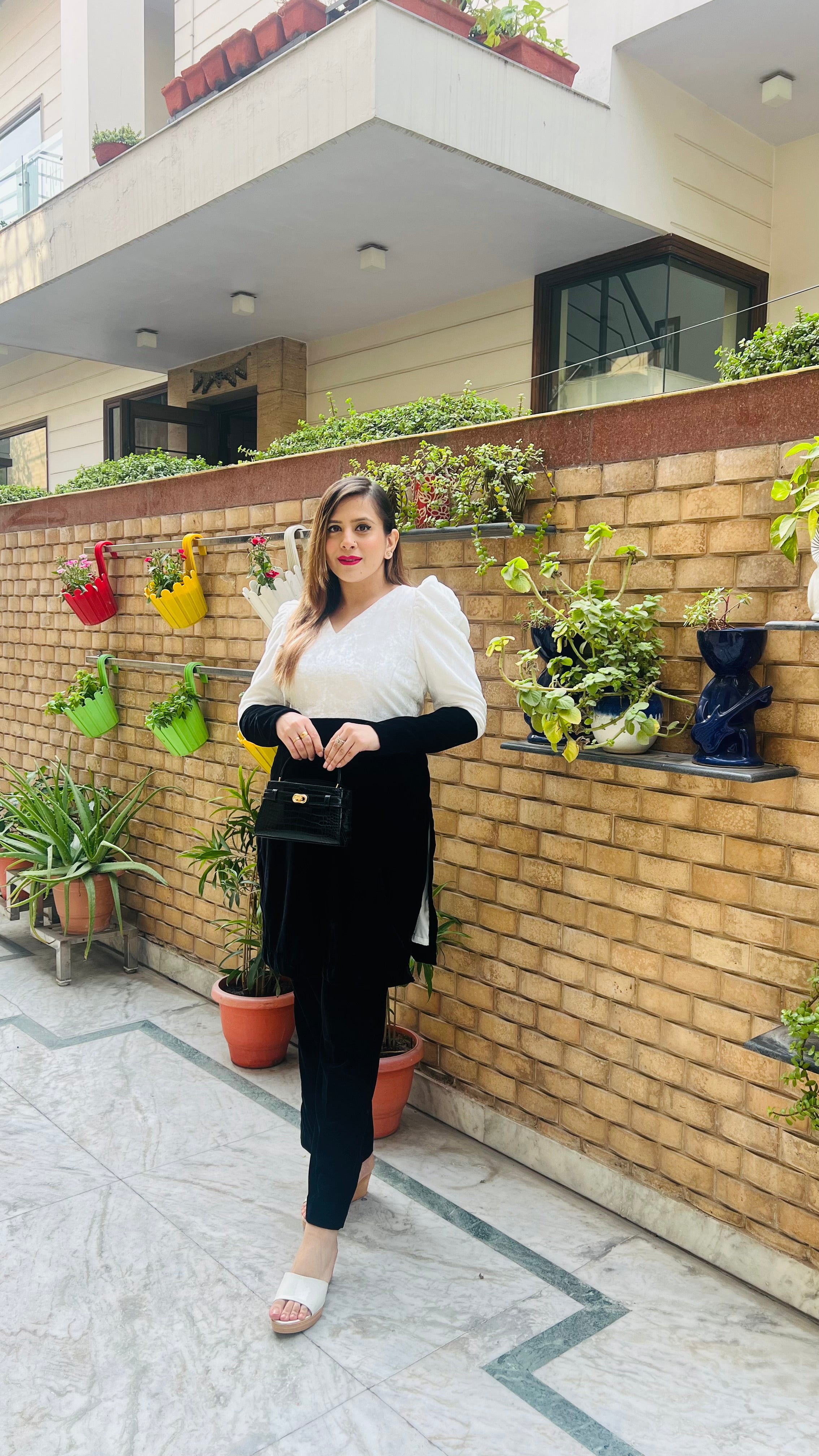 Black & White Velvet Co-Ord