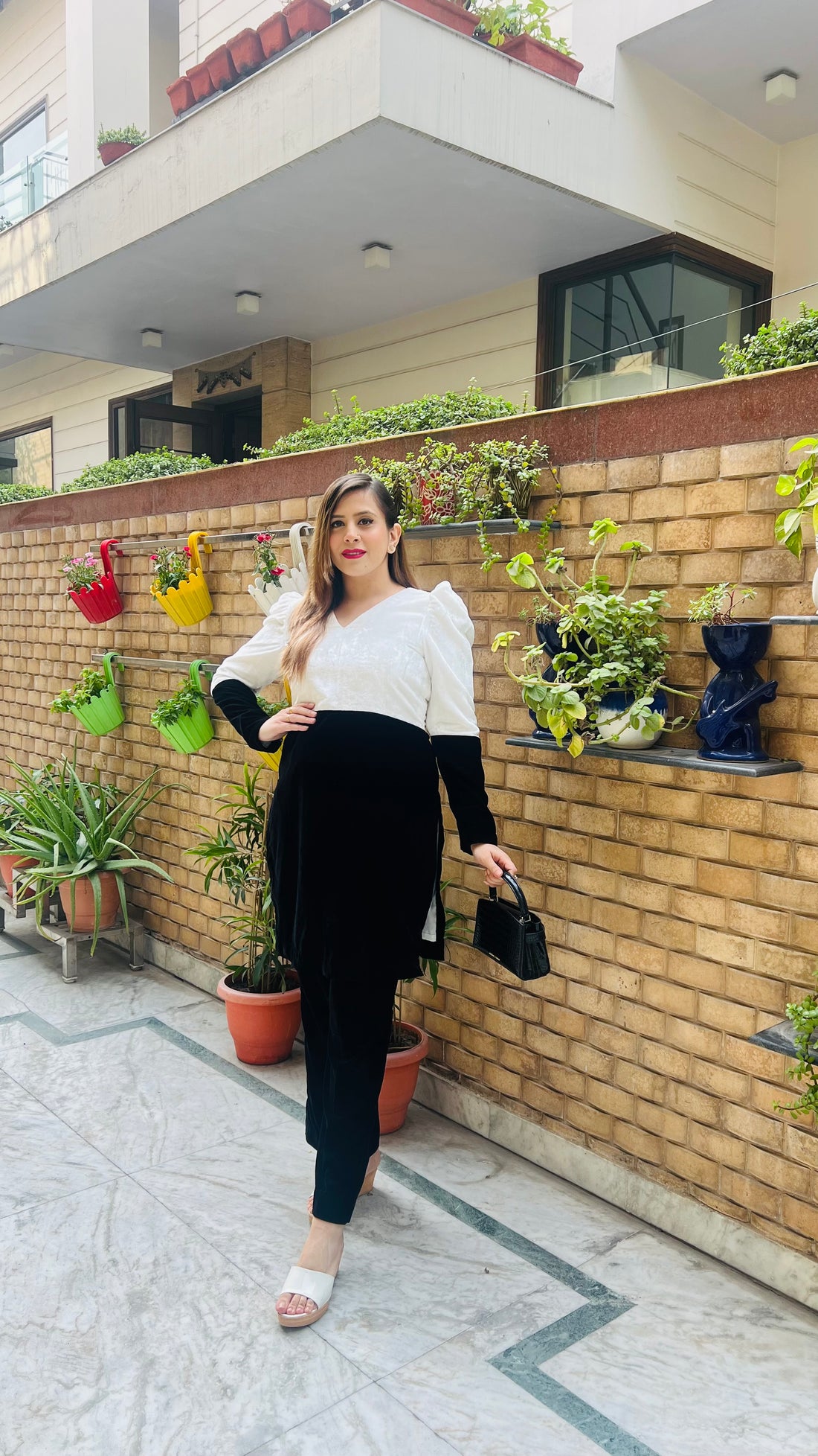 Black & White Velvet Co-Ord