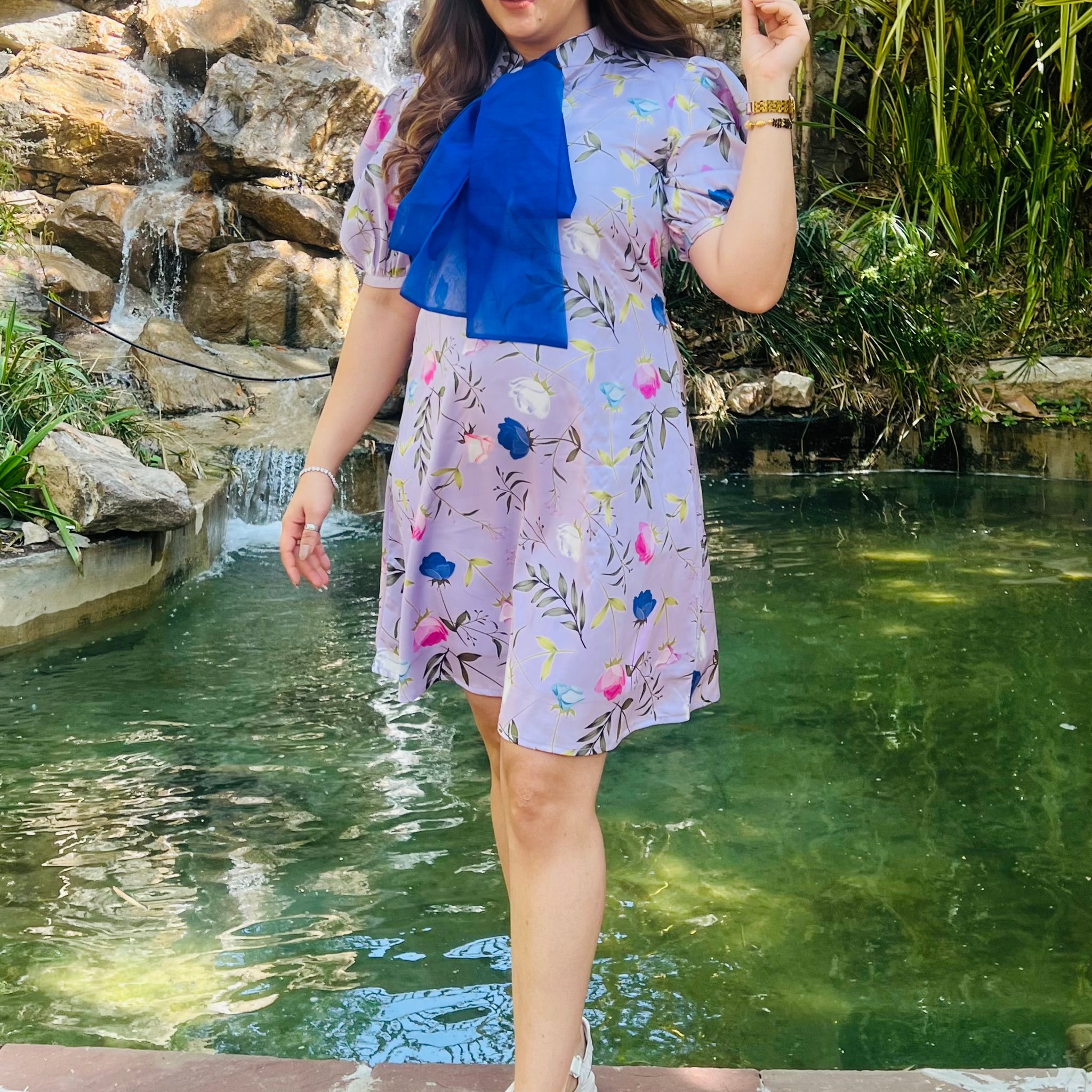 Lilac Italian Satin Dress