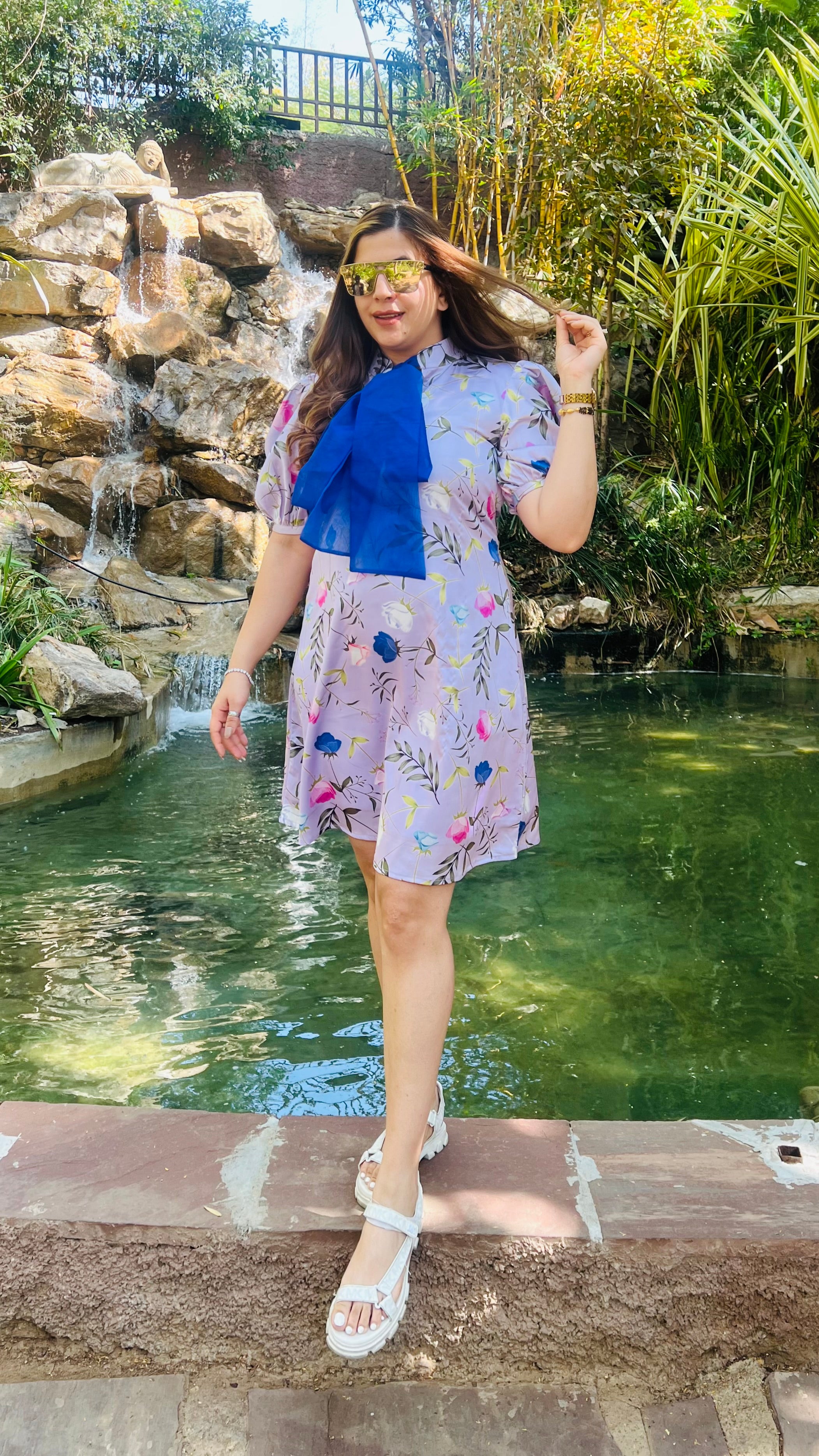 Lilac Italian Satin Dress