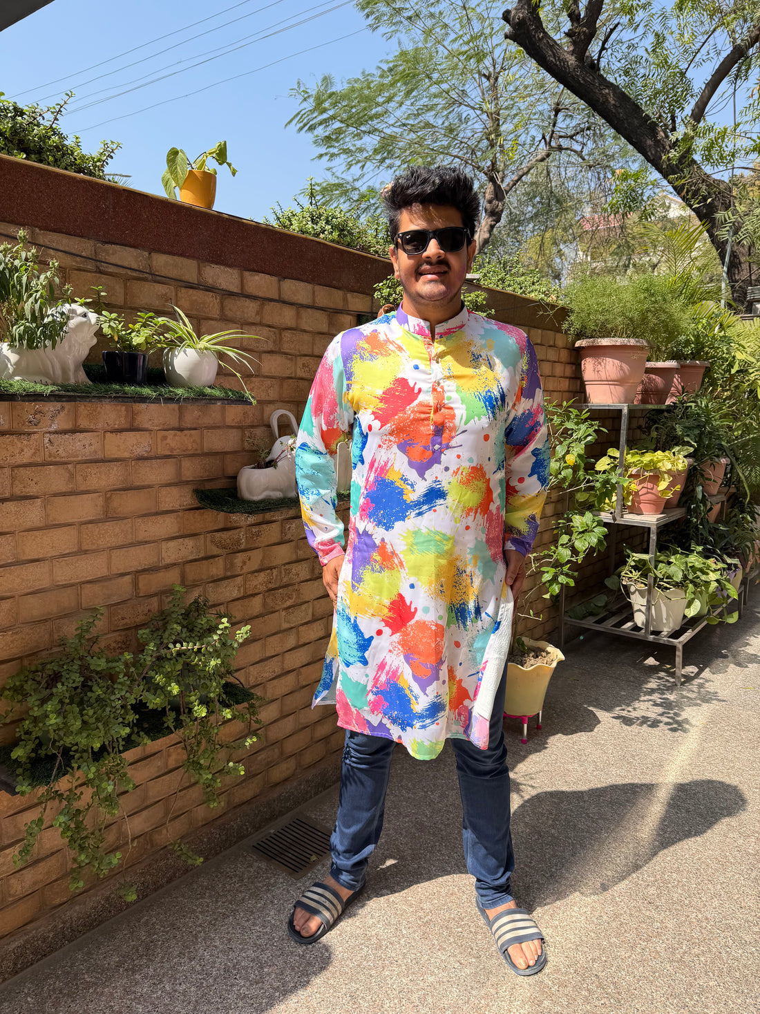 Men’s Multicolor Artistic Splash Kurta