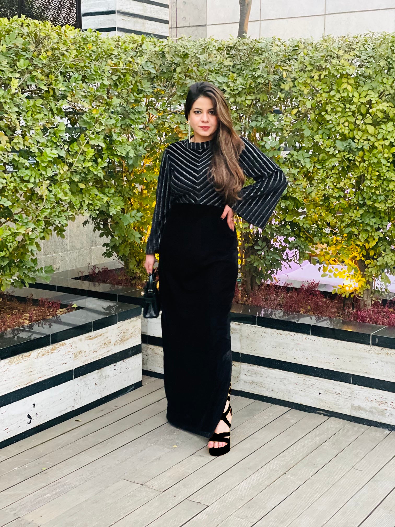 Black Fiesta Velvet Gown