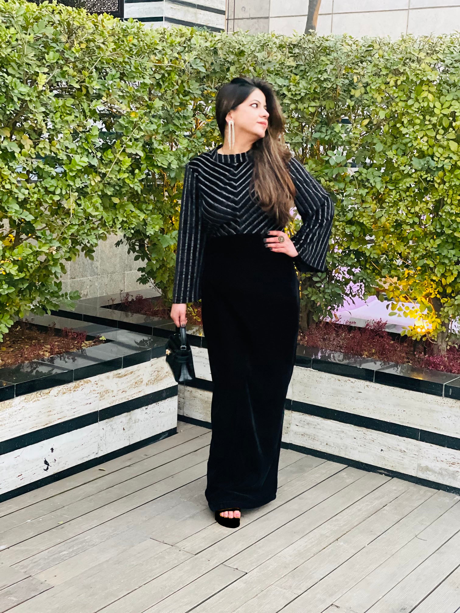 Black Fiesta Velvet Gown