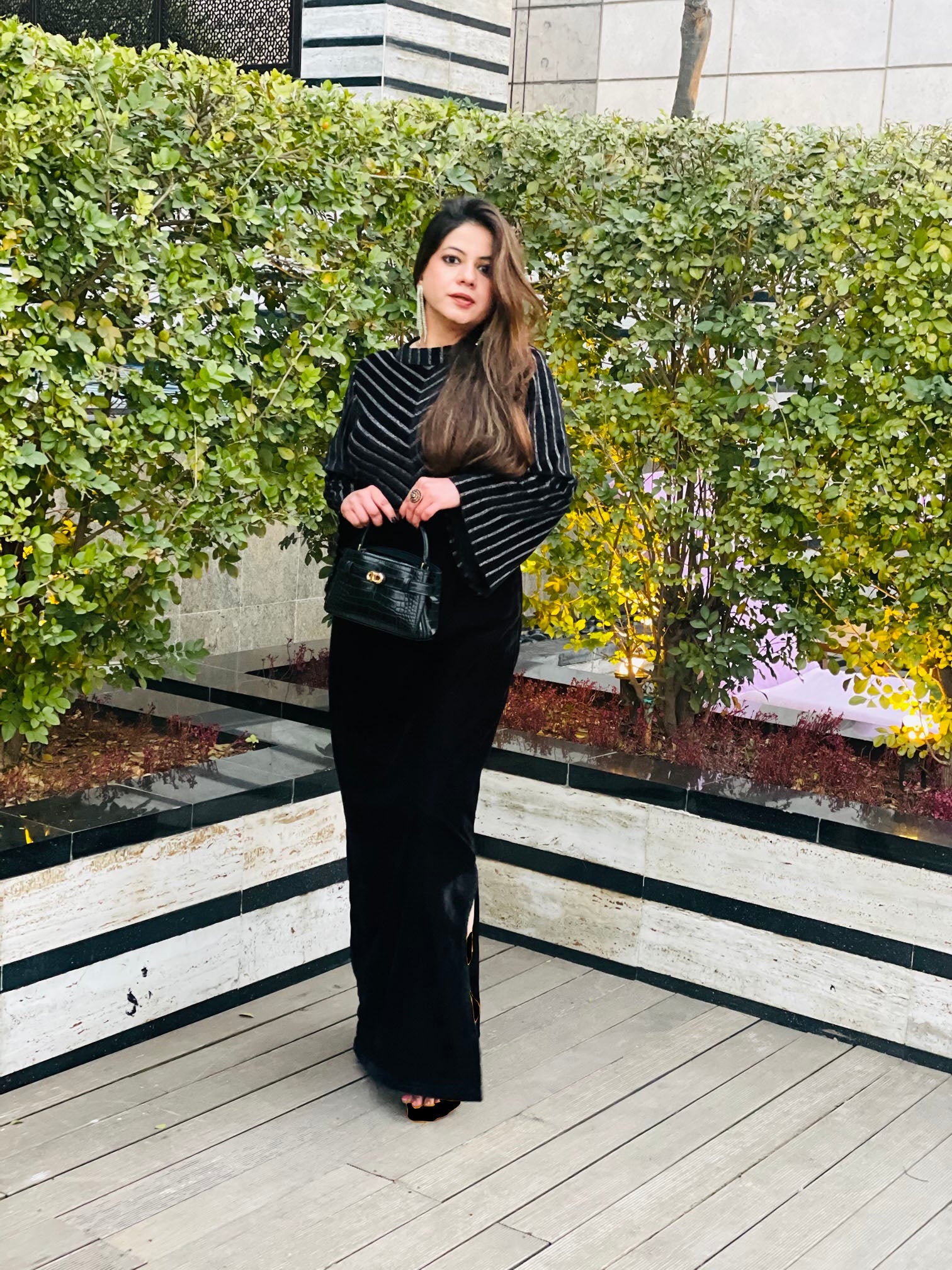 Black Fiesta Velvet Gown