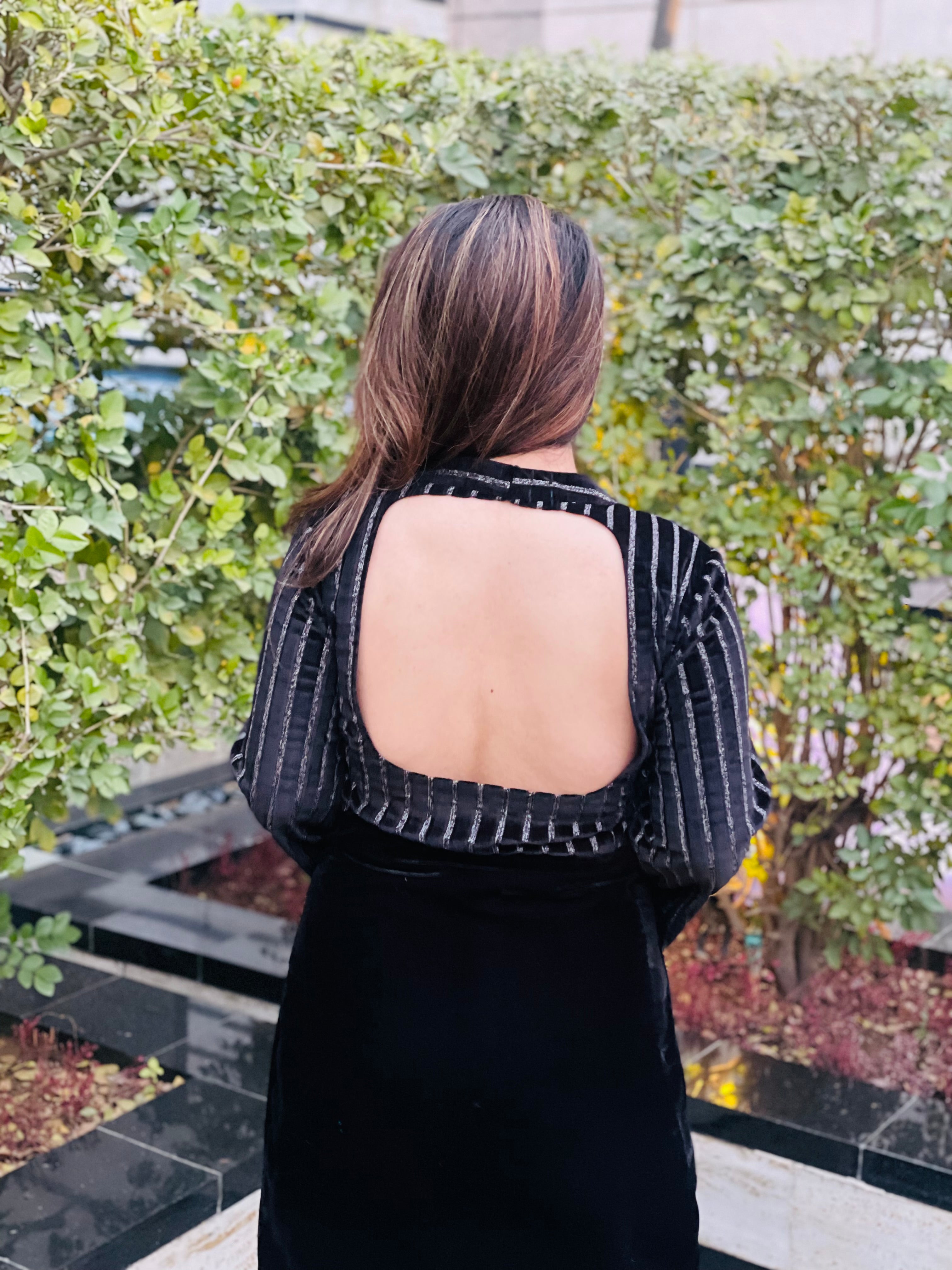 Black Fiesta Velvet Gown