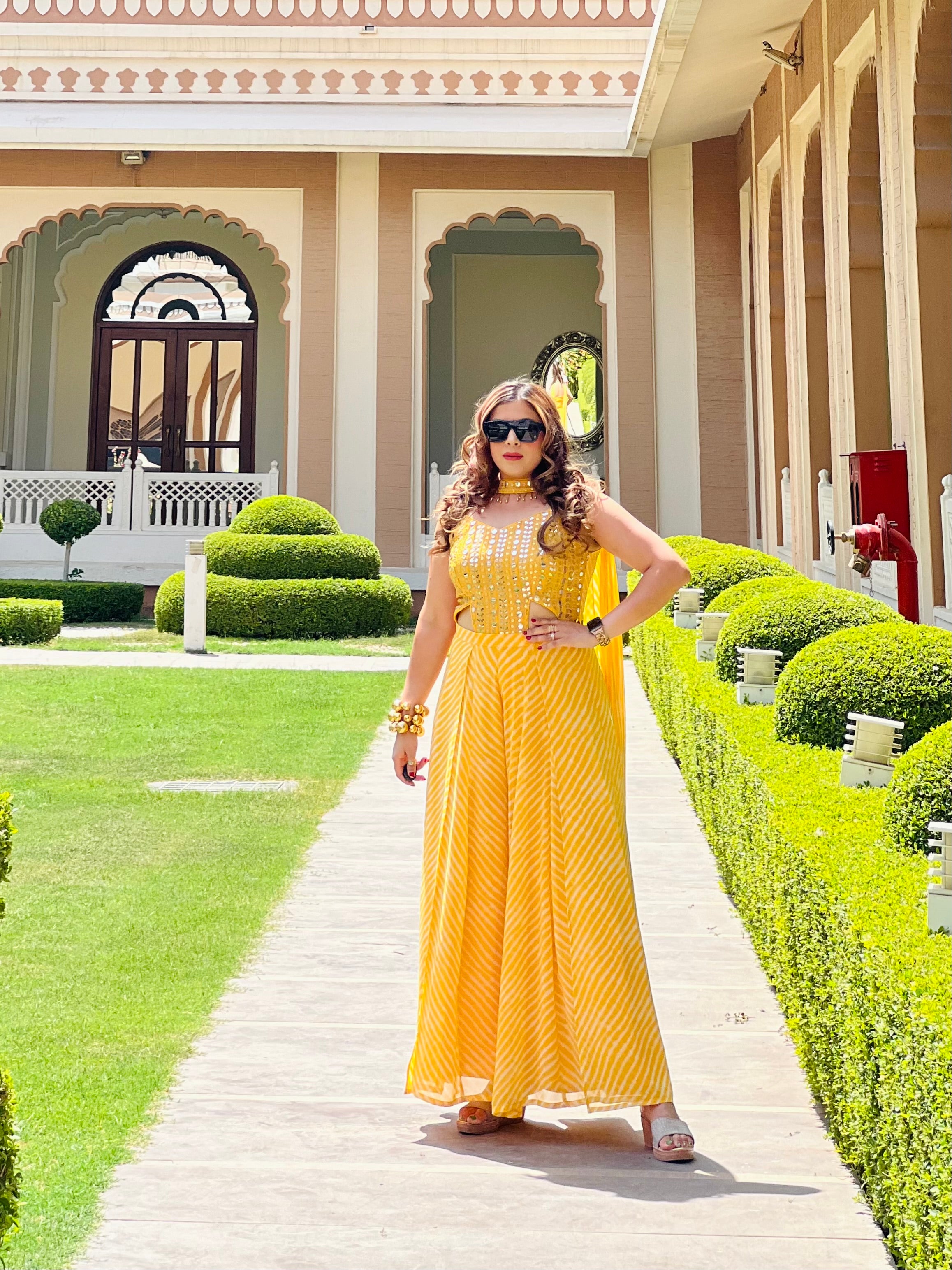 Yellow Leheriya Jumpsuit