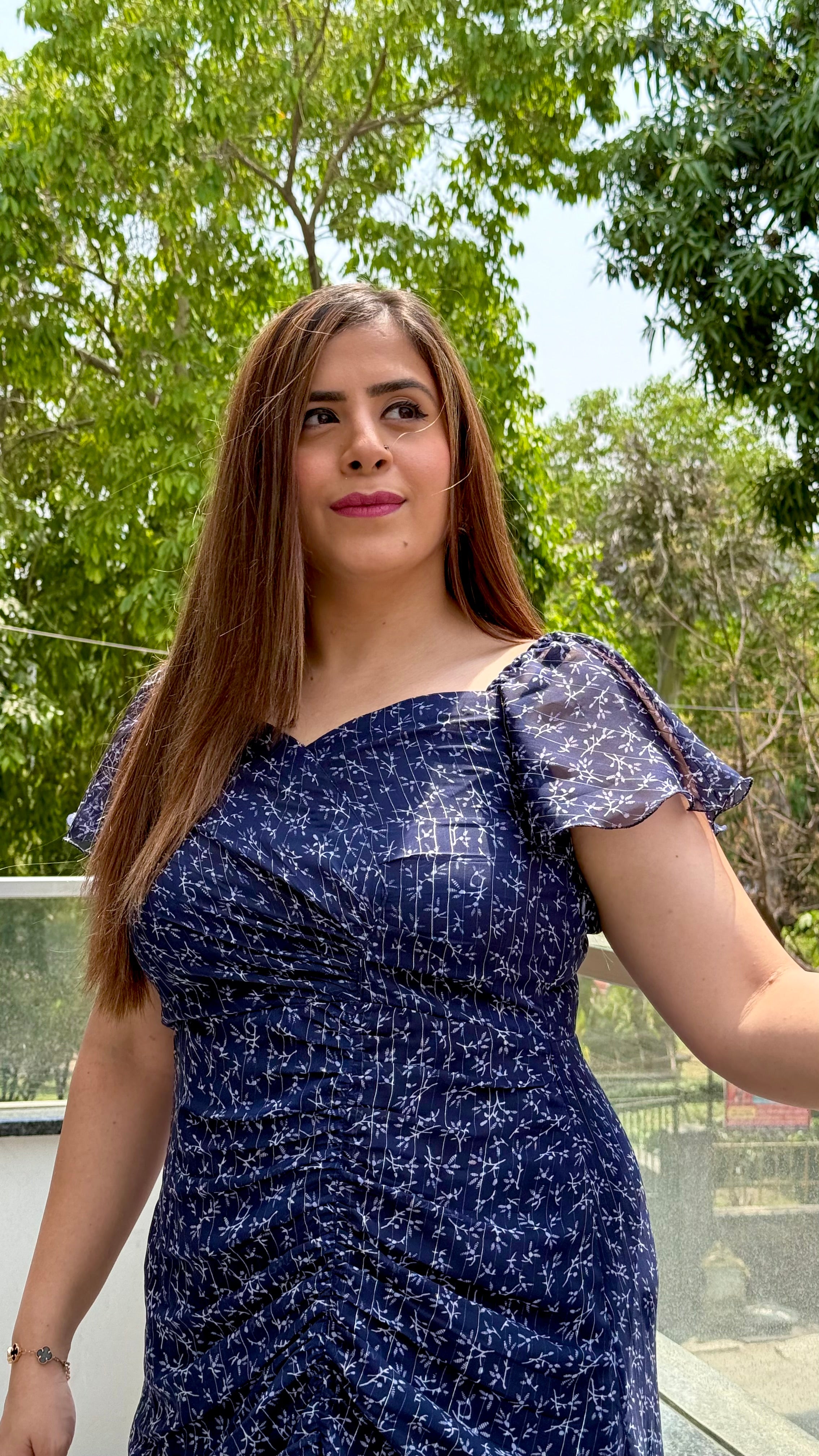 Dare to Blue Drape Maxi Dress