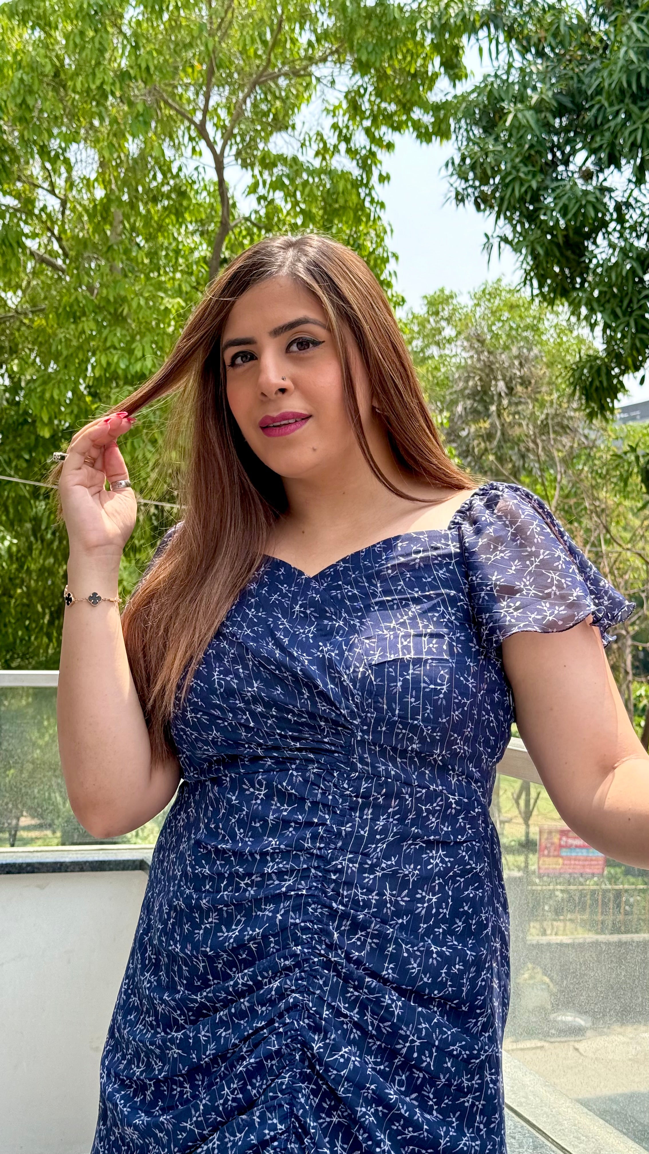 Dare to Blue Drape Maxi Dress