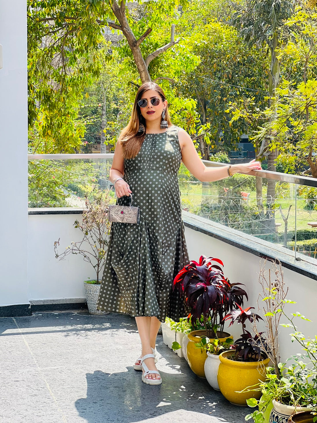 Green Casual Drape Dress