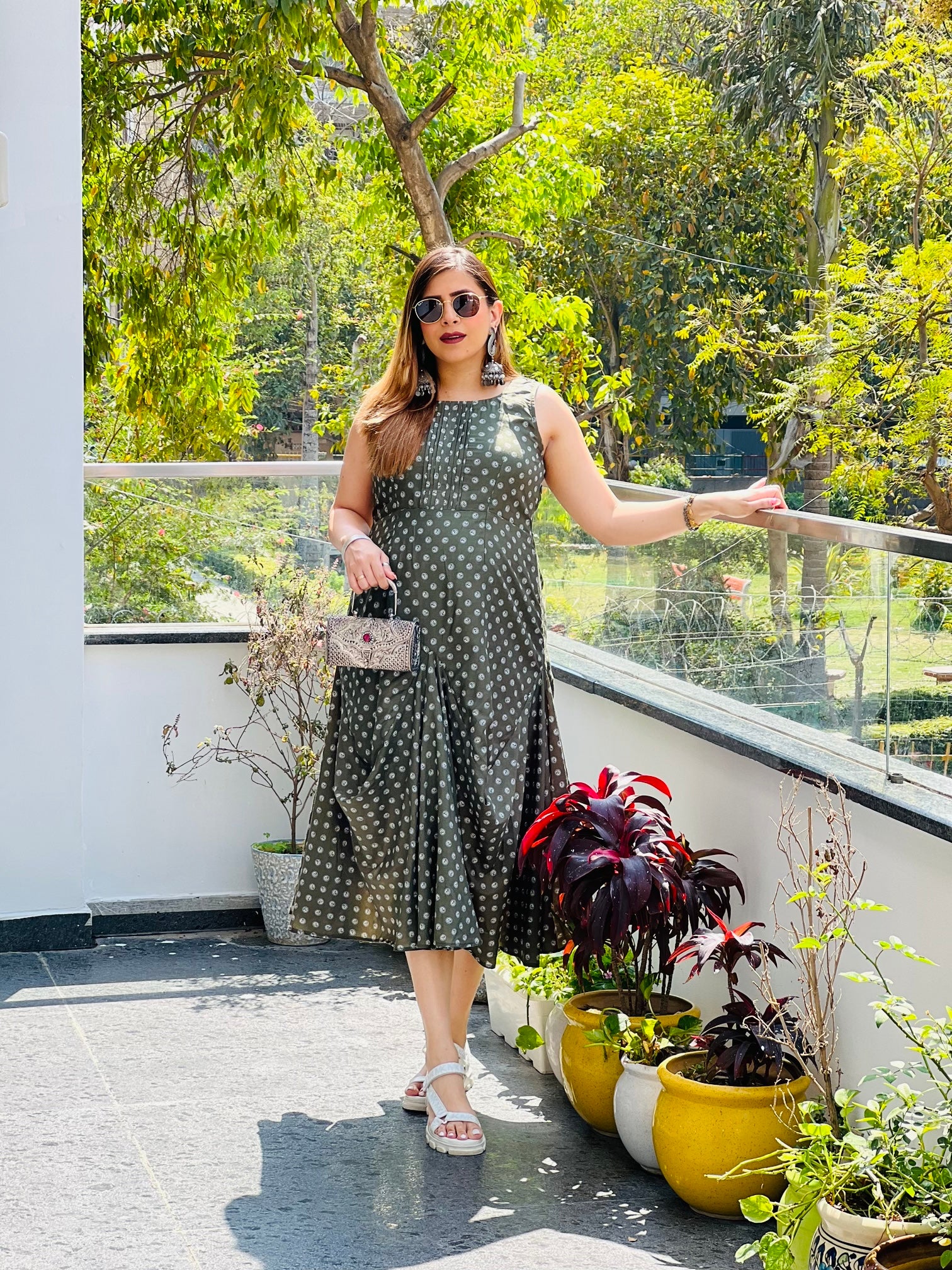 Green Casual Drape Dress