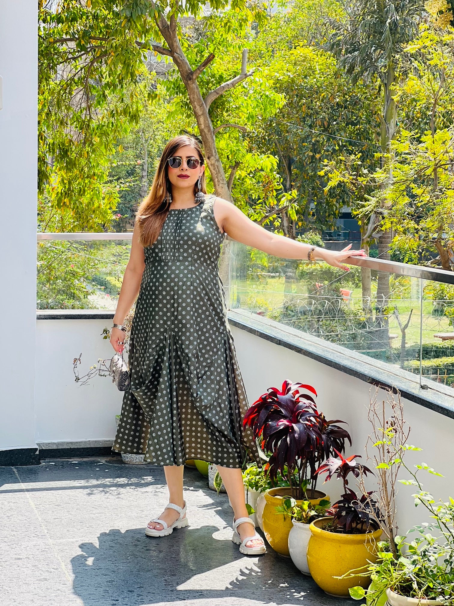 Green Casual Drape Dress