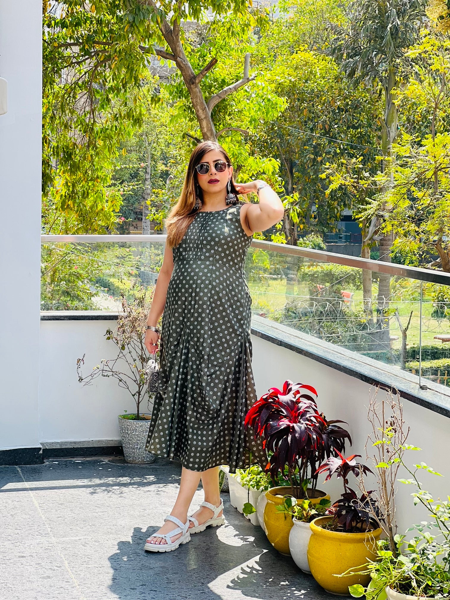 Green Casual Drape Dress