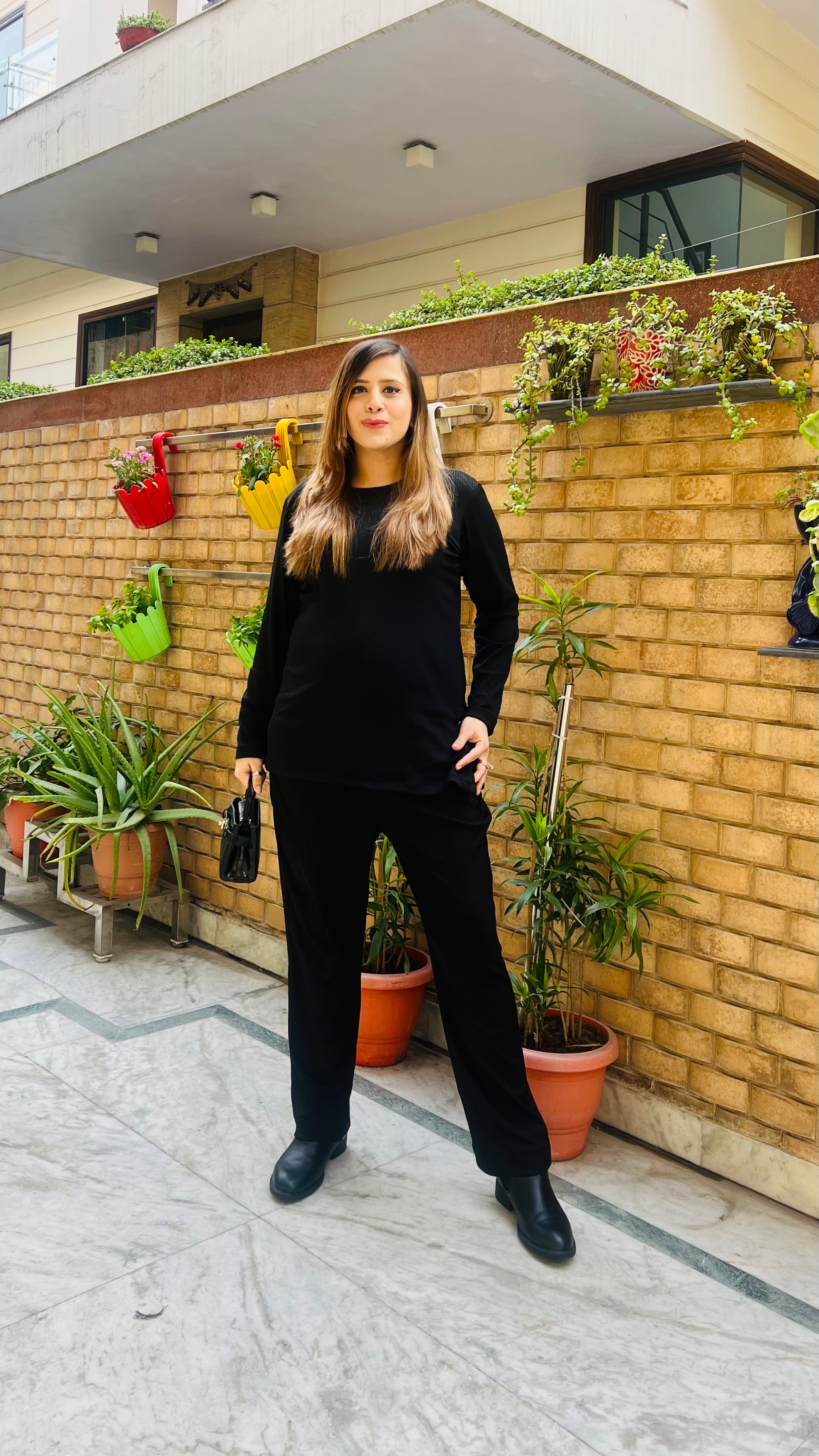 Black Rib-Knit Co-Ord