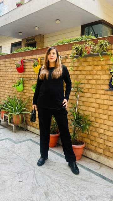 Black Rib-Knit Co-Ord