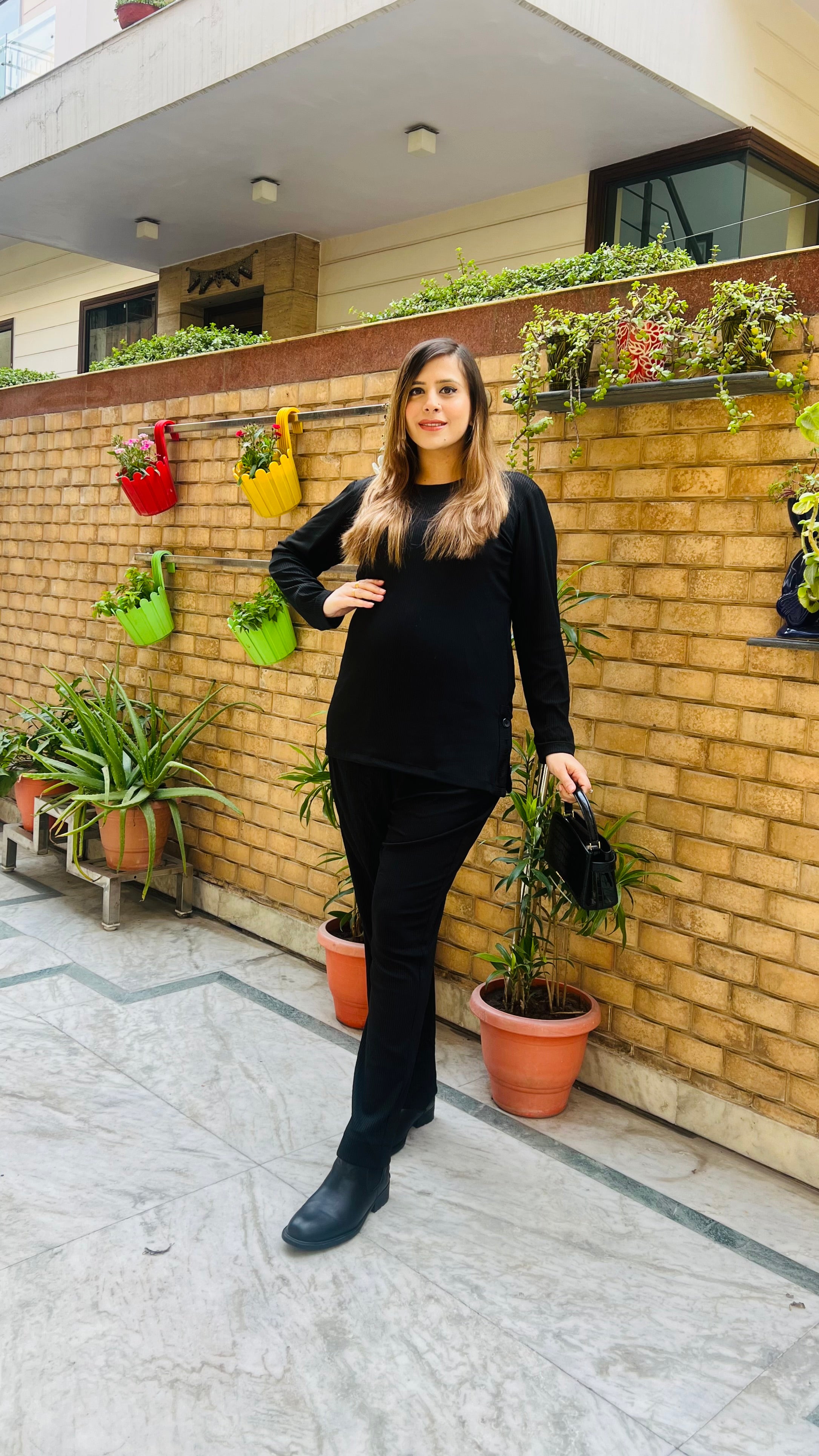 Black Rib-Knit Co-Ord