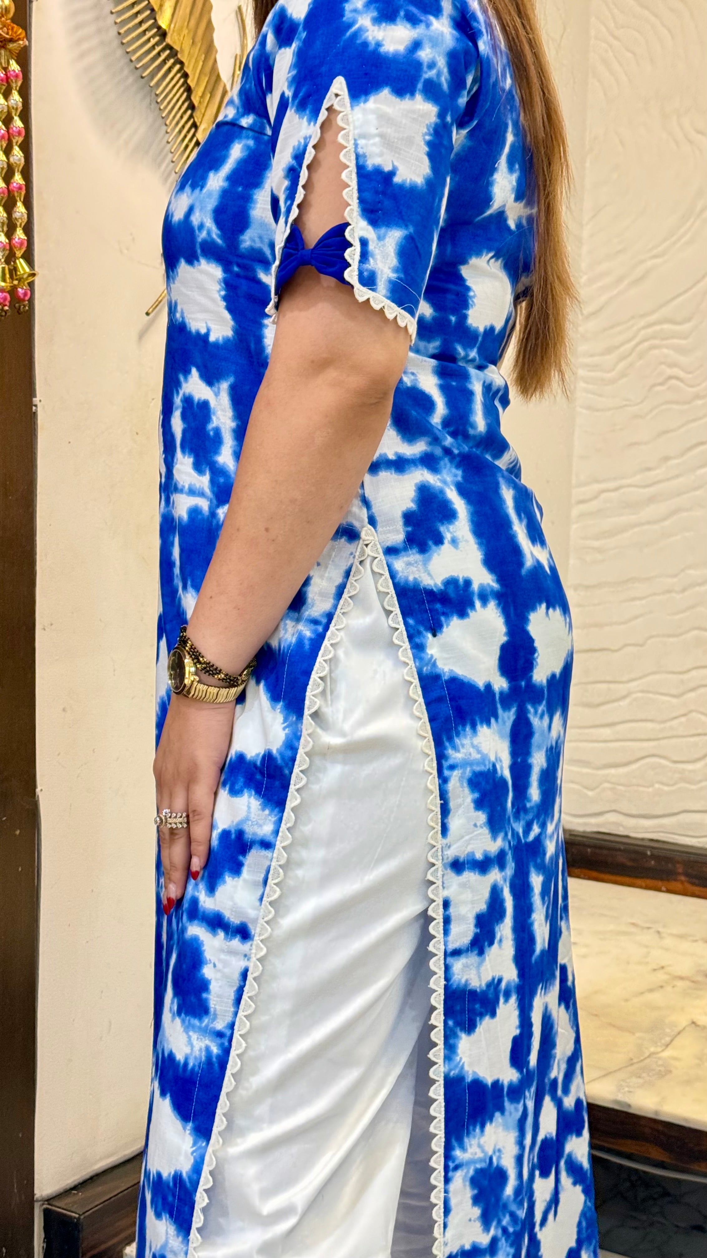 Collar Me Blue Kurti