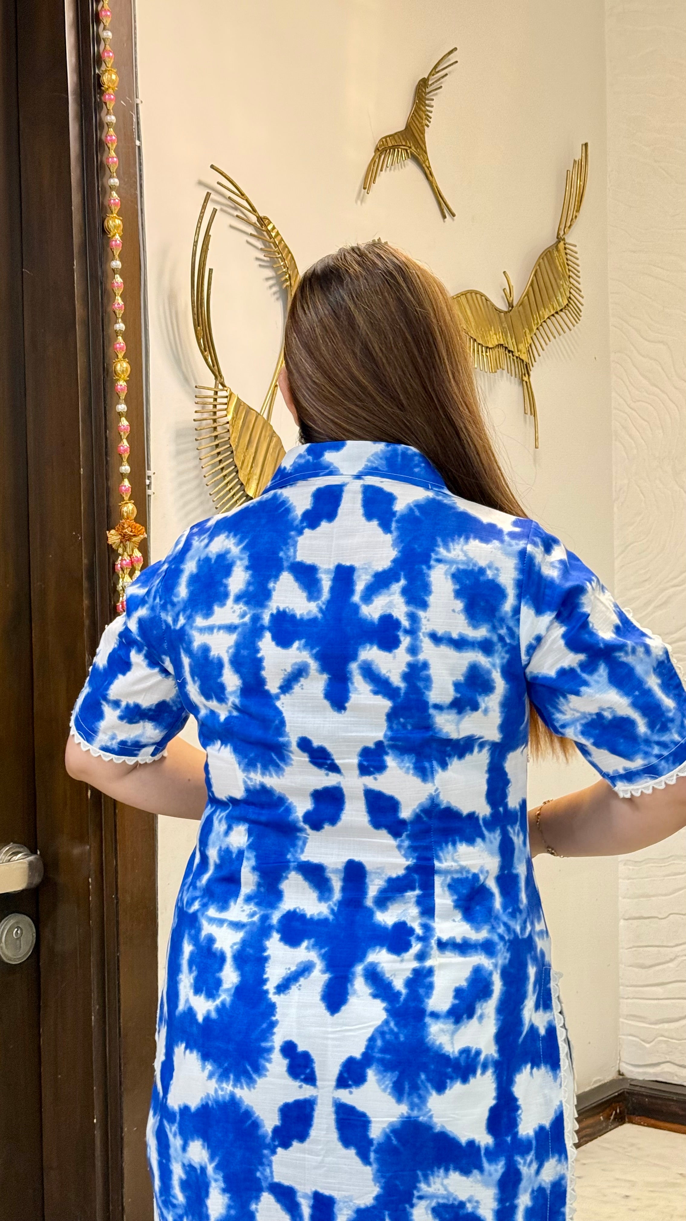 Collar Me Blue Kurti