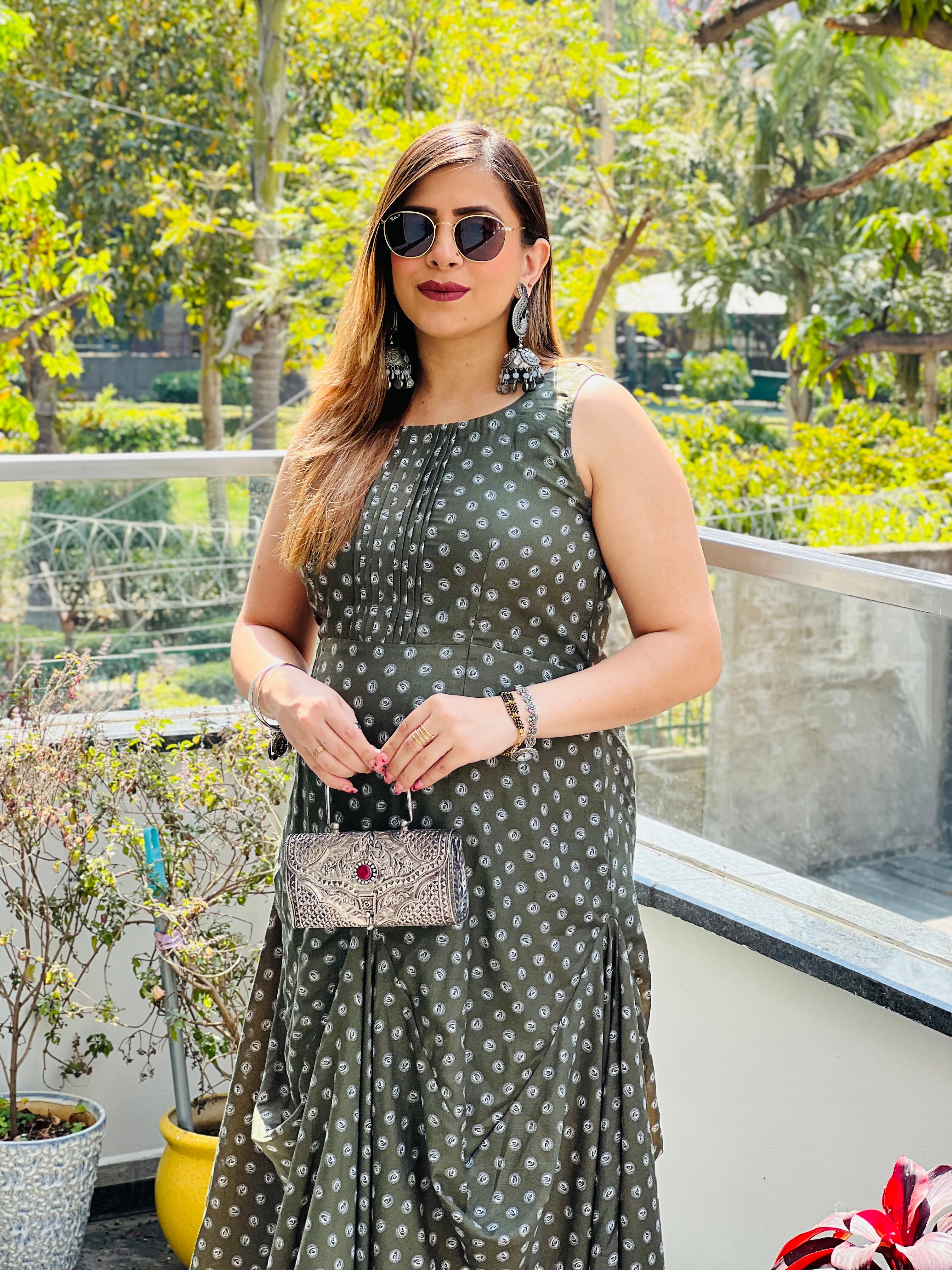 Green Casual Drape Dress