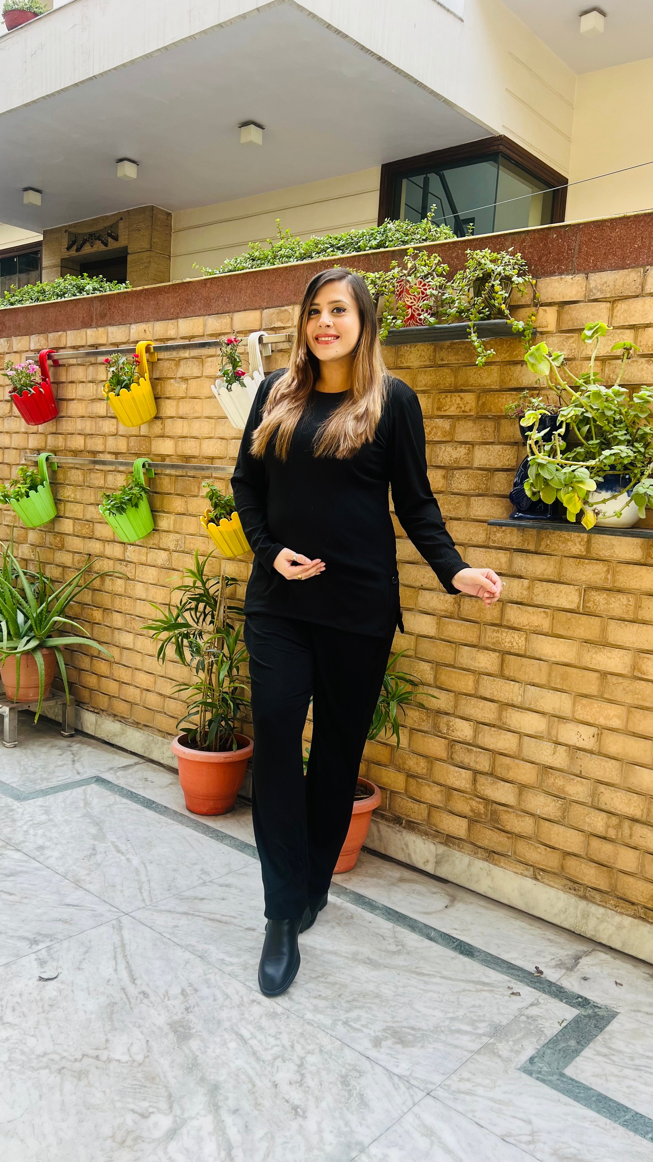 Black Rib-Knit Co-Ord