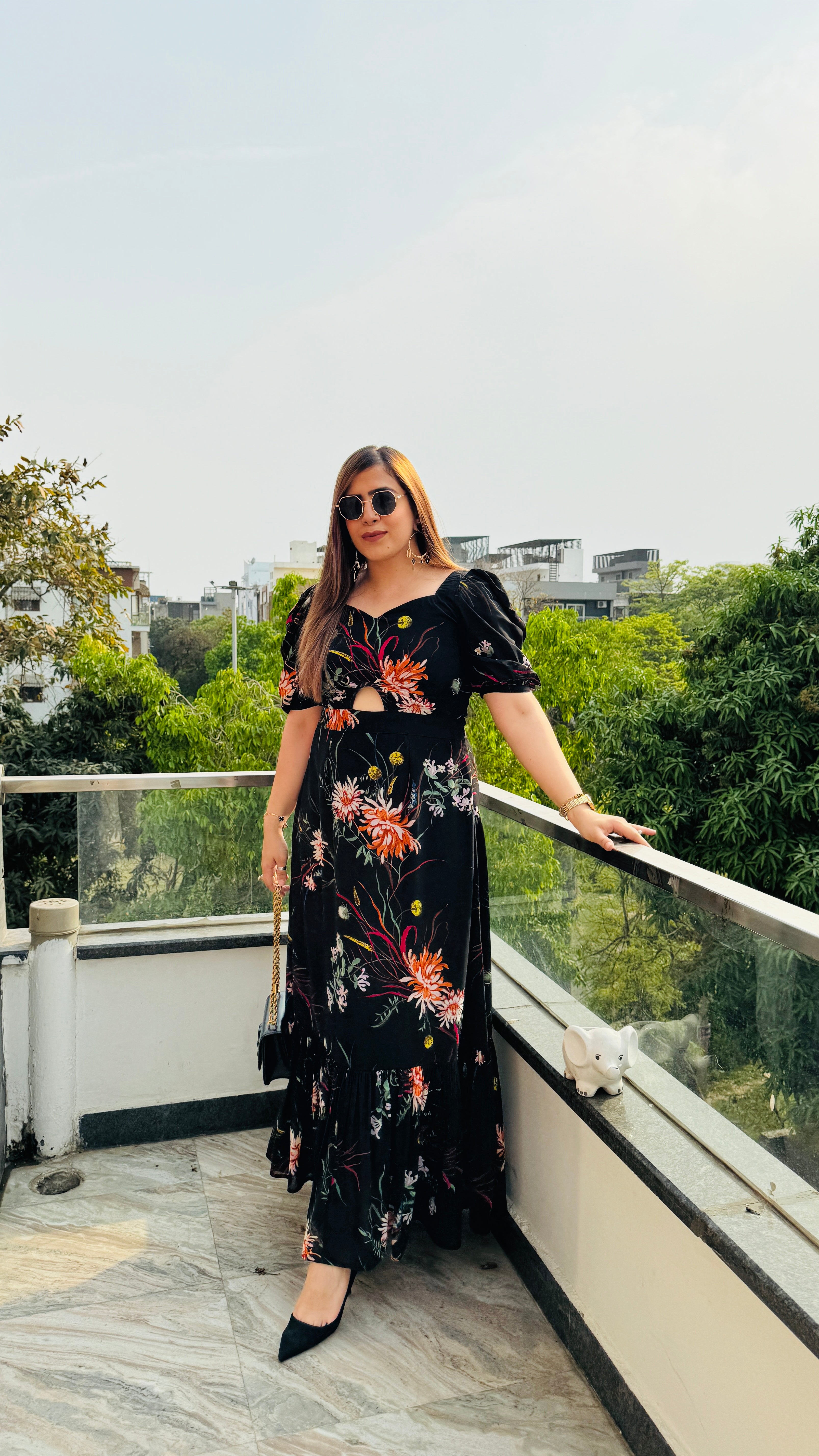 Black Cut Maxi Dress