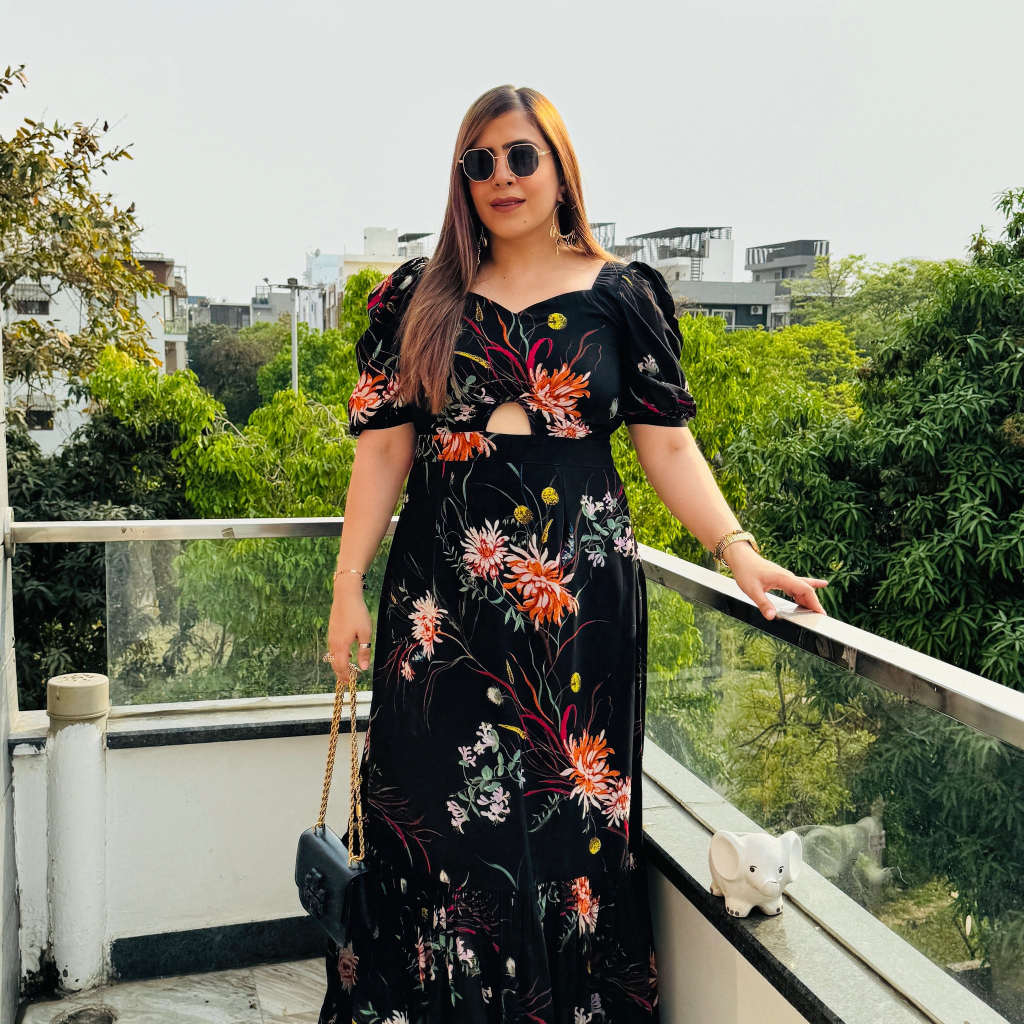 Black Cut Maxi Dress