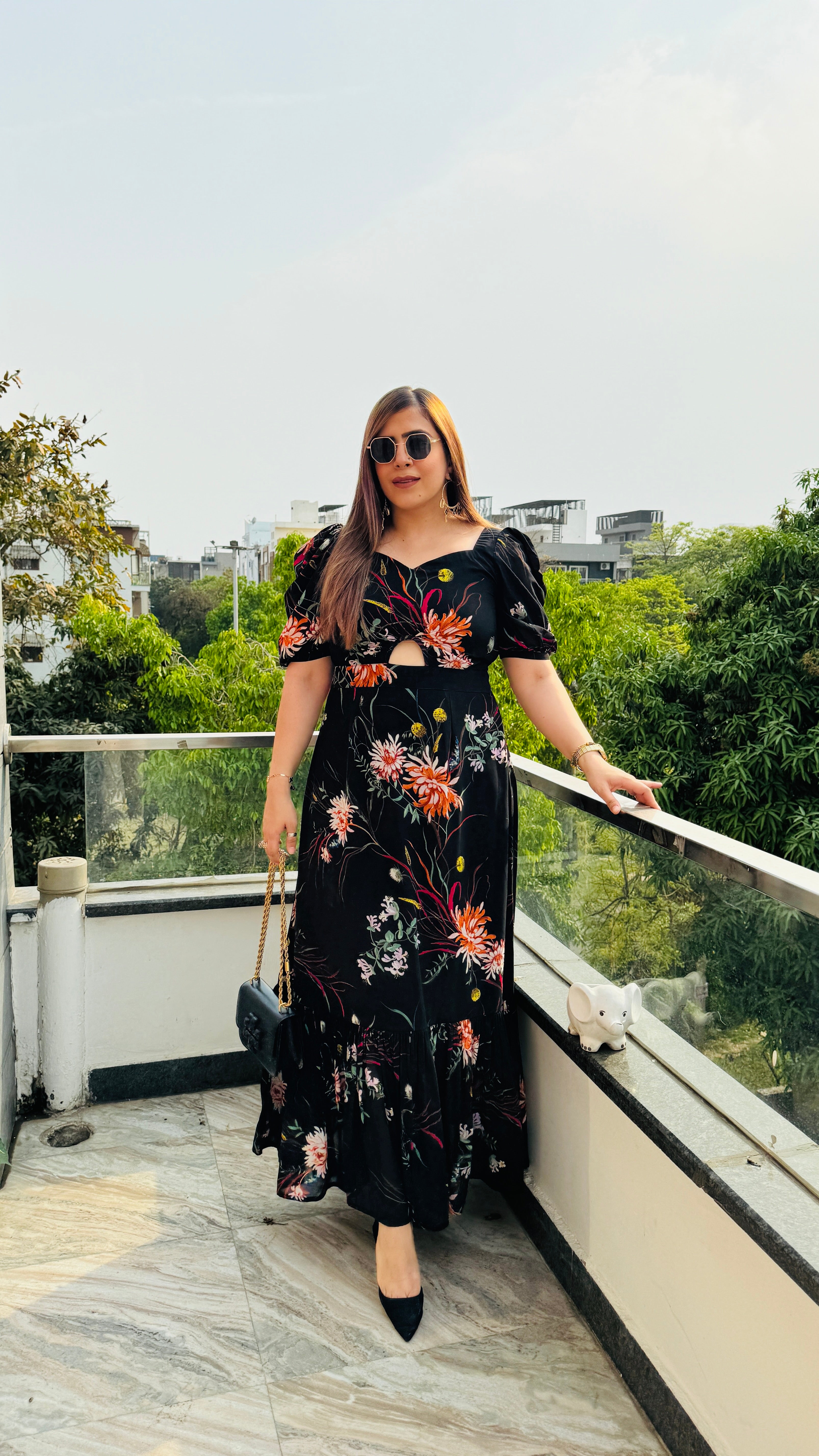 Black Cut Maxi Dress