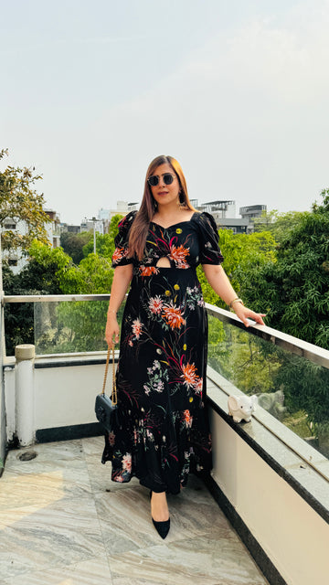 Black Cut Maxi Dress