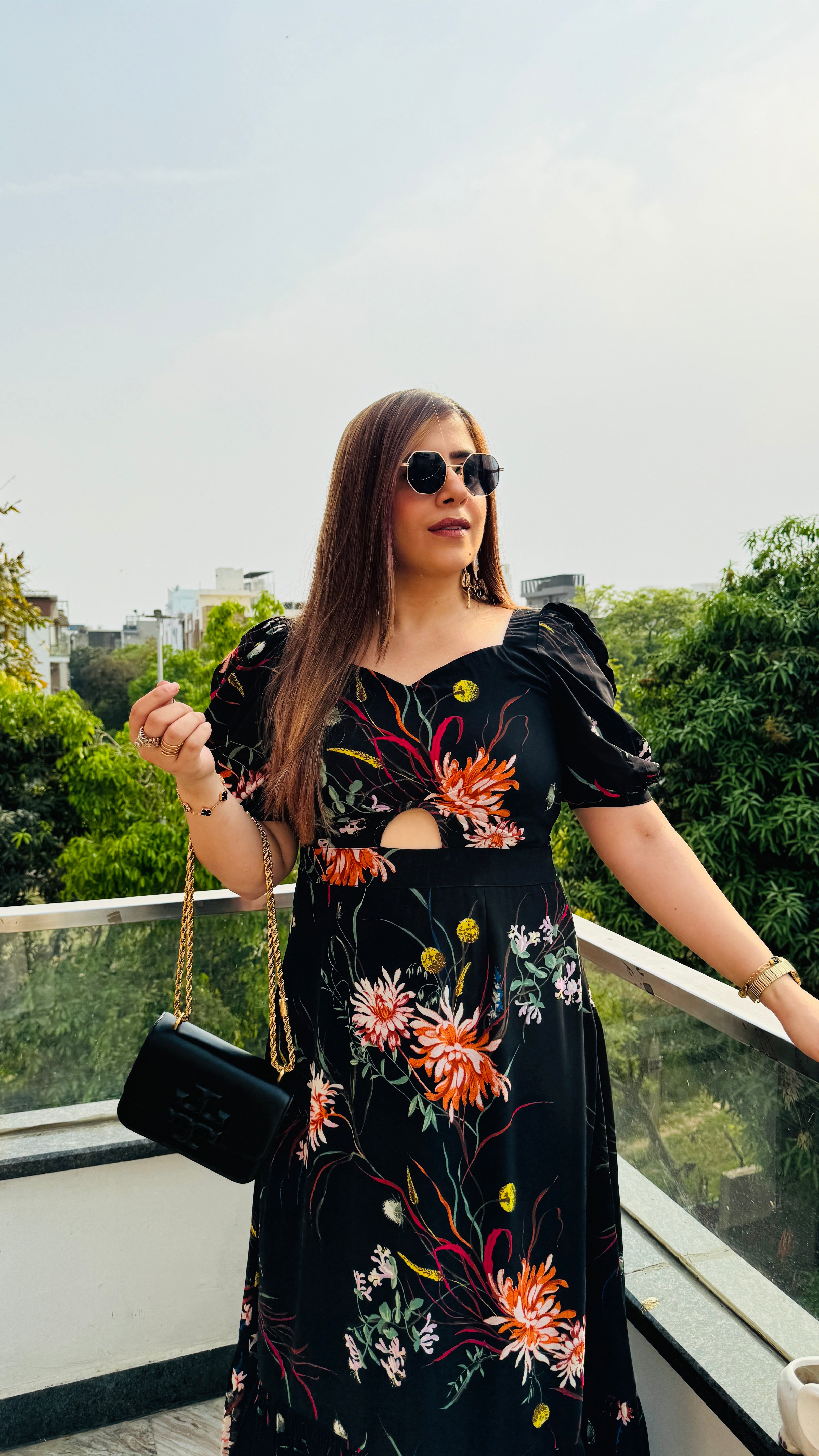 Black Cut Maxi Dress