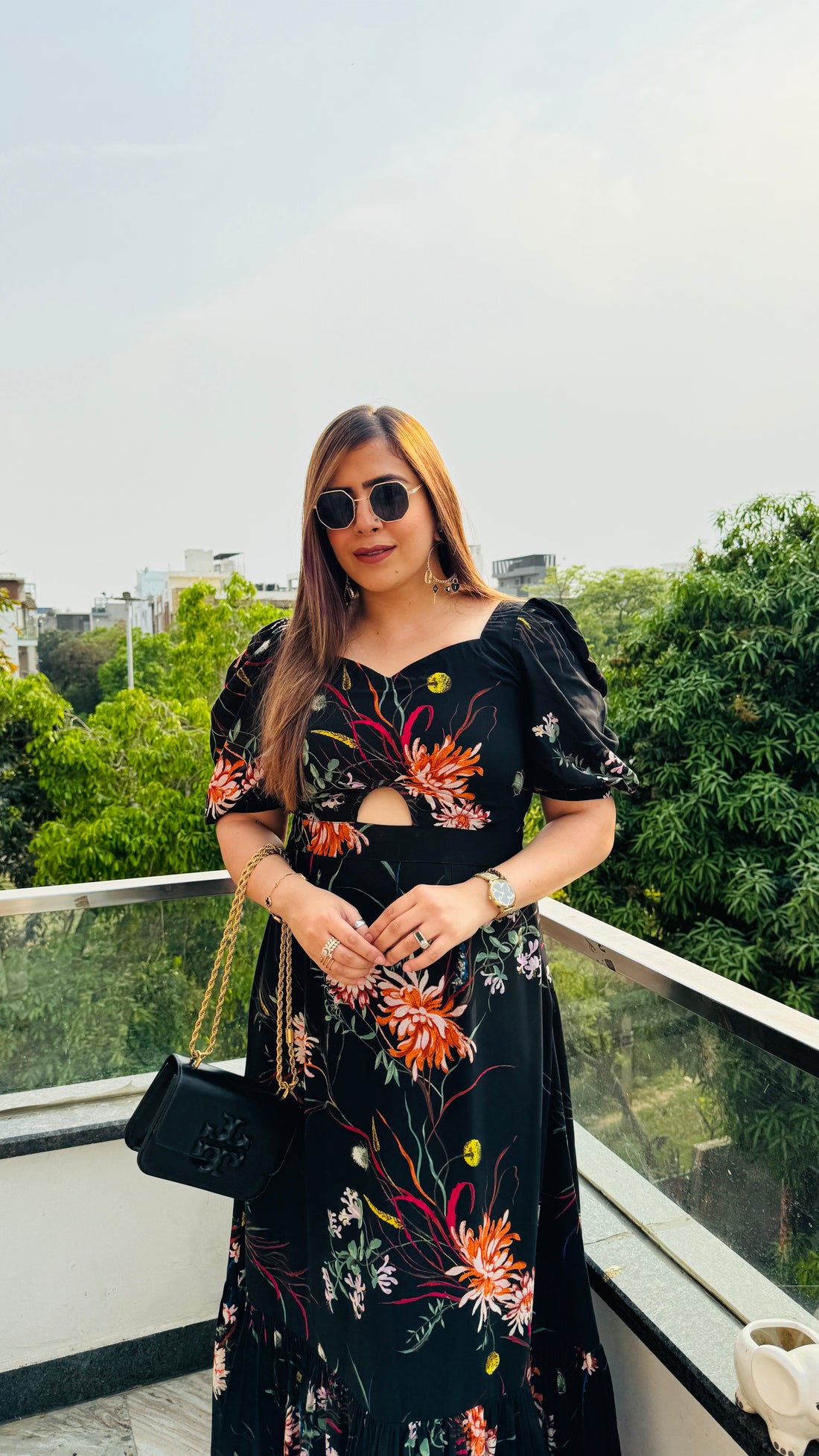 Black Cut Maxi Dress