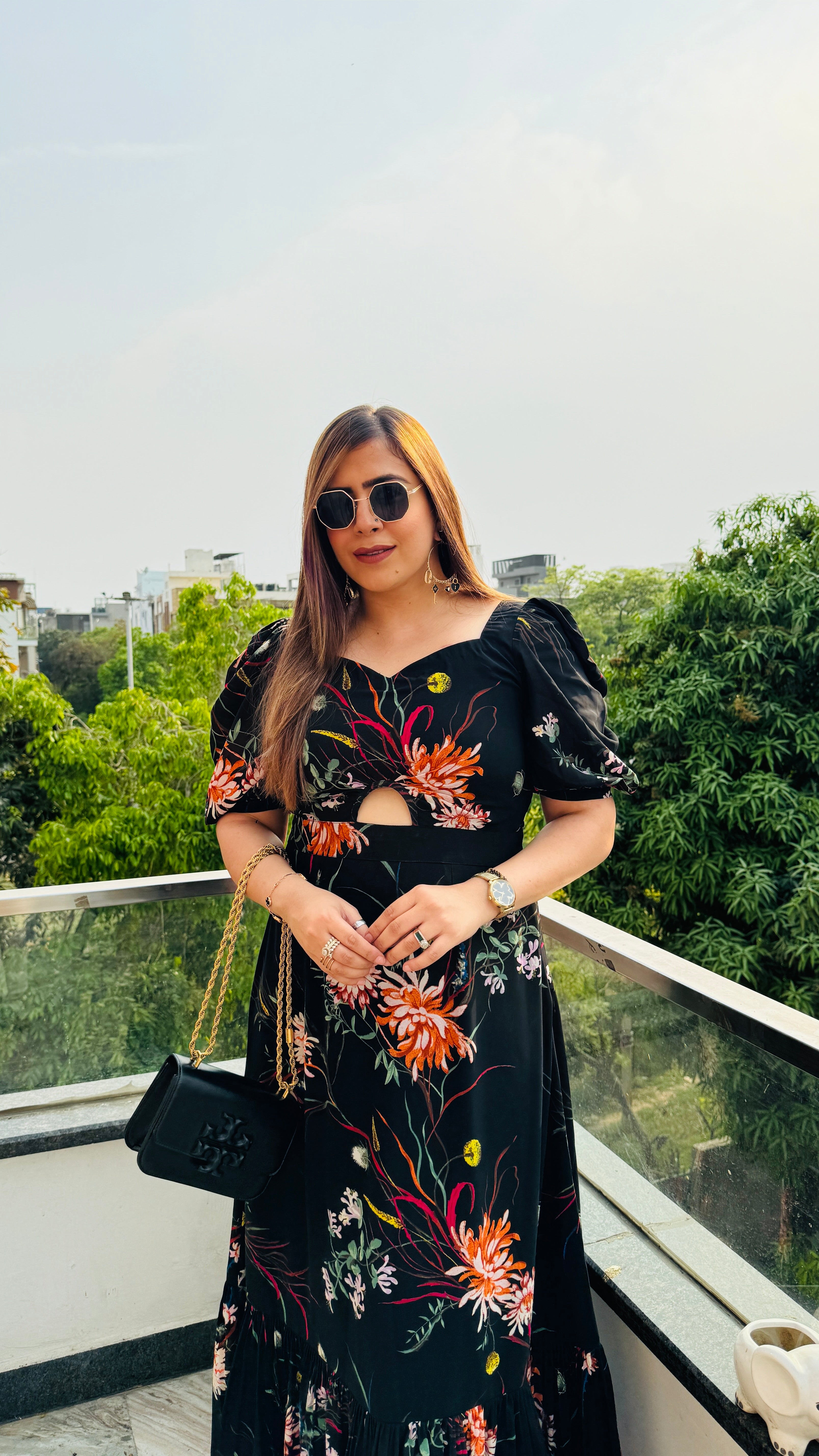 Black Cut Maxi Dress