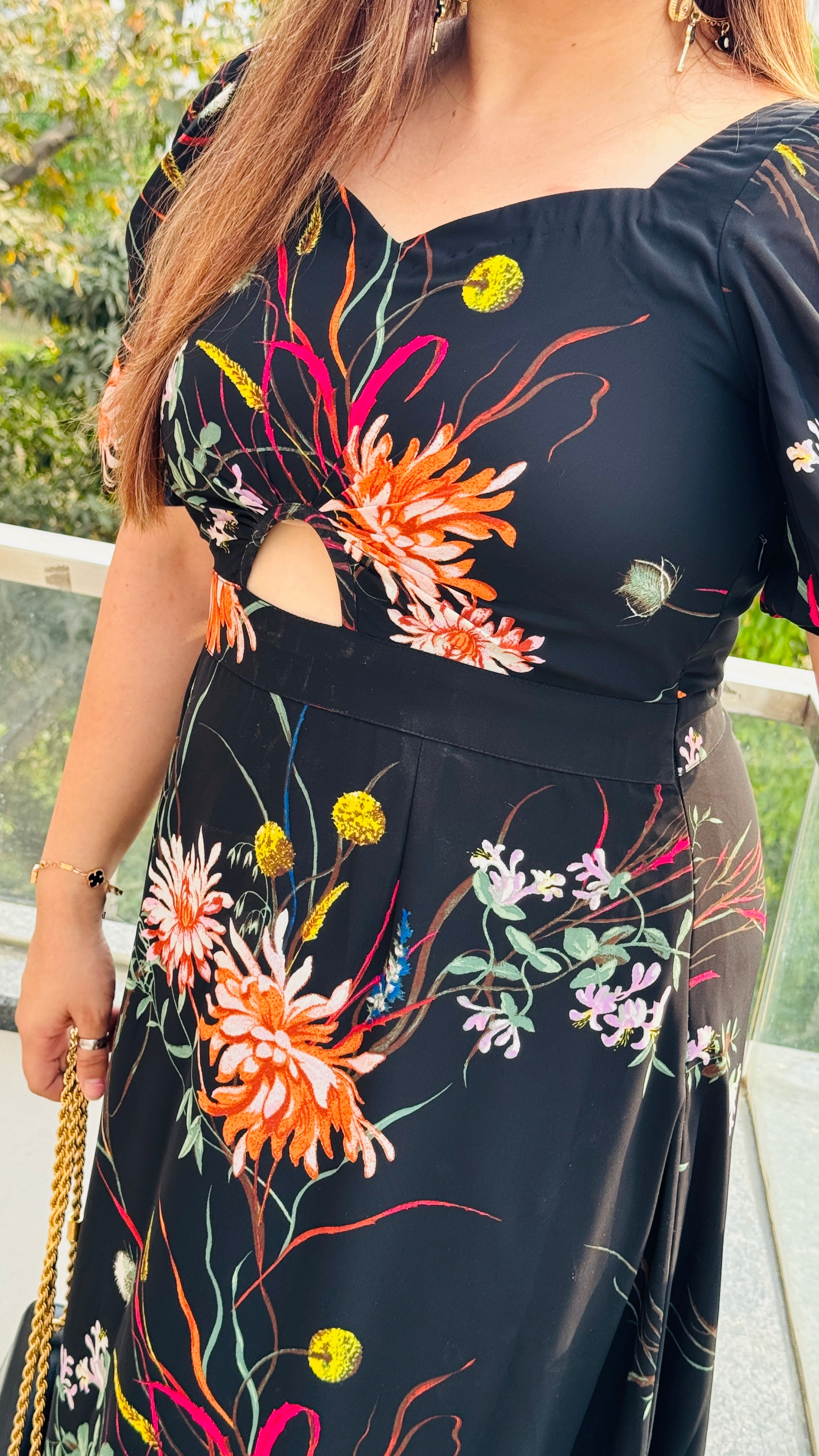 Black Cut Maxi Dress