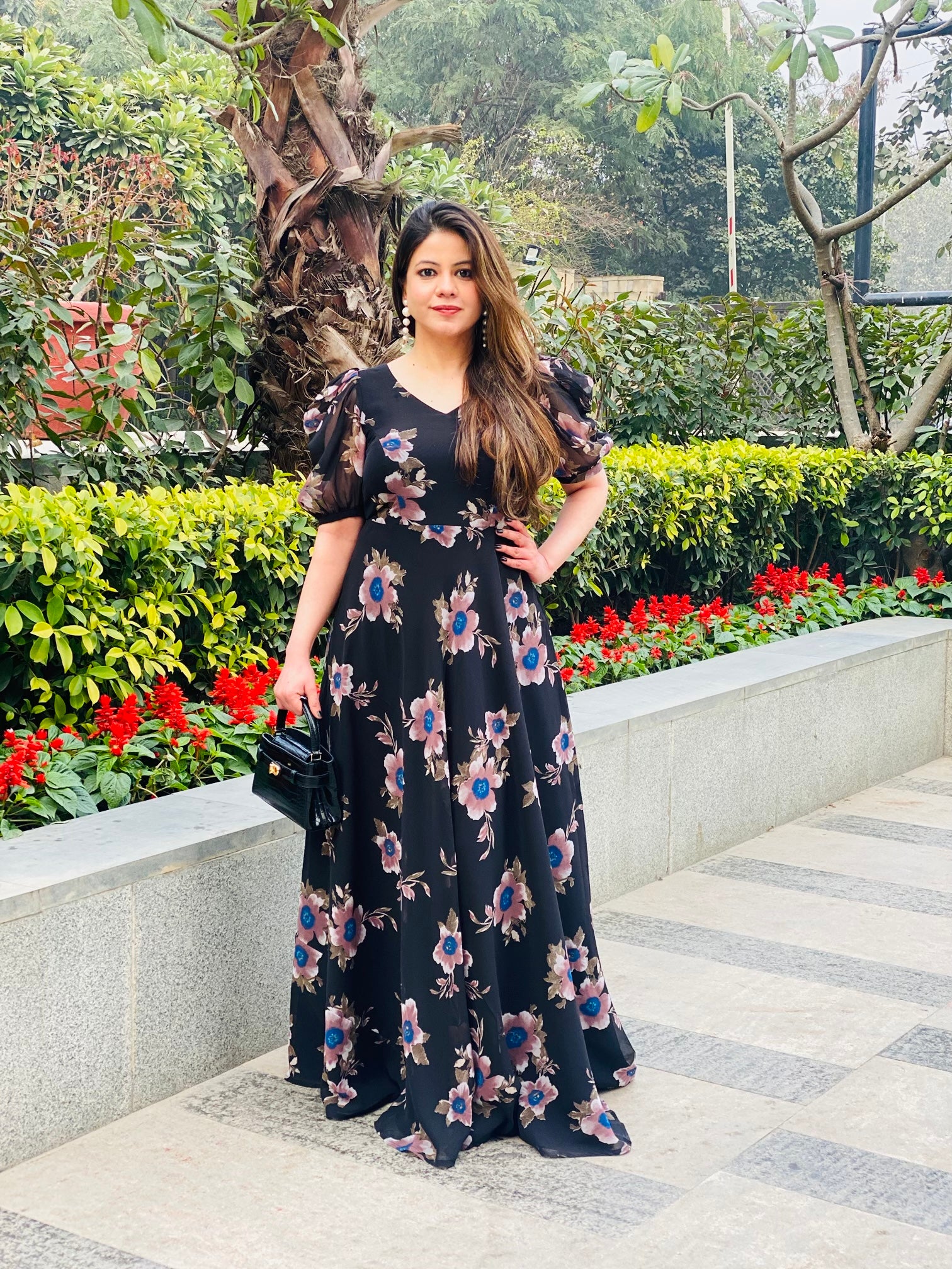 Black Floral Maxi