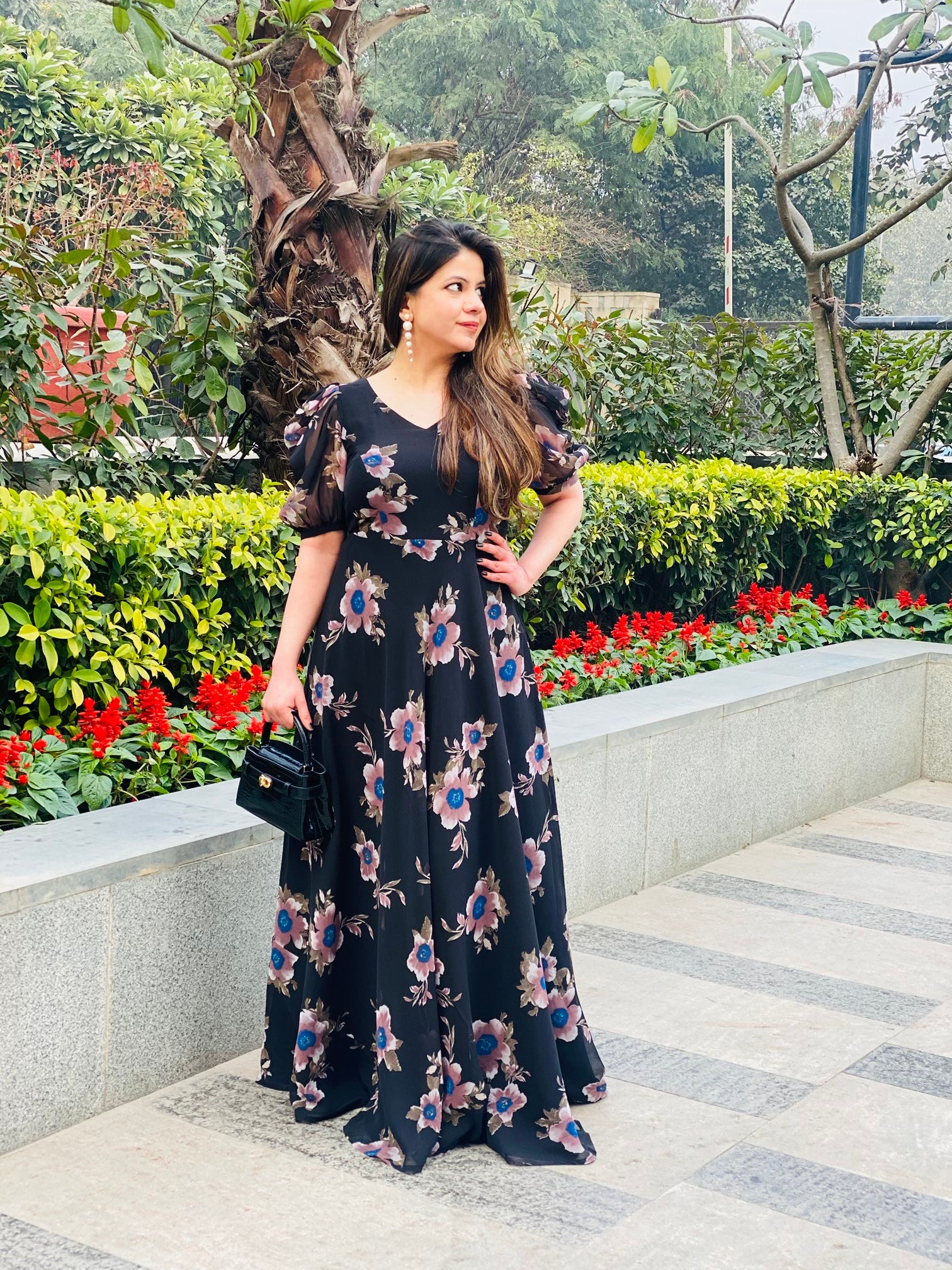 Black Floral Maxi